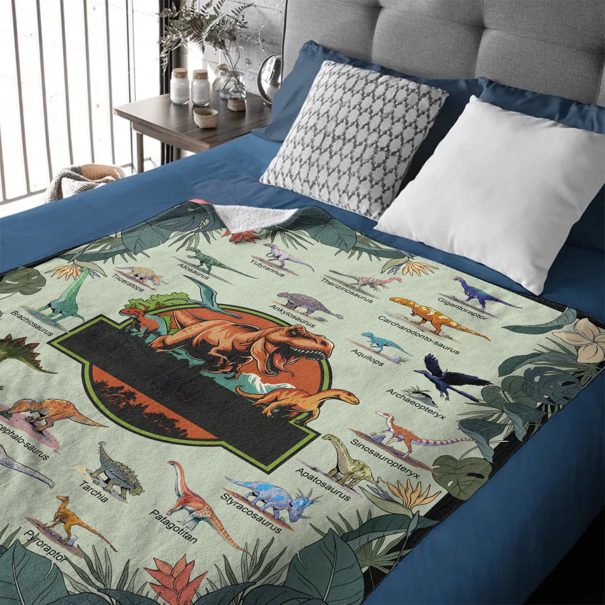 Personalized Dinosaur Educational Blanket – Custom Educational Blanket – Gift for Kids