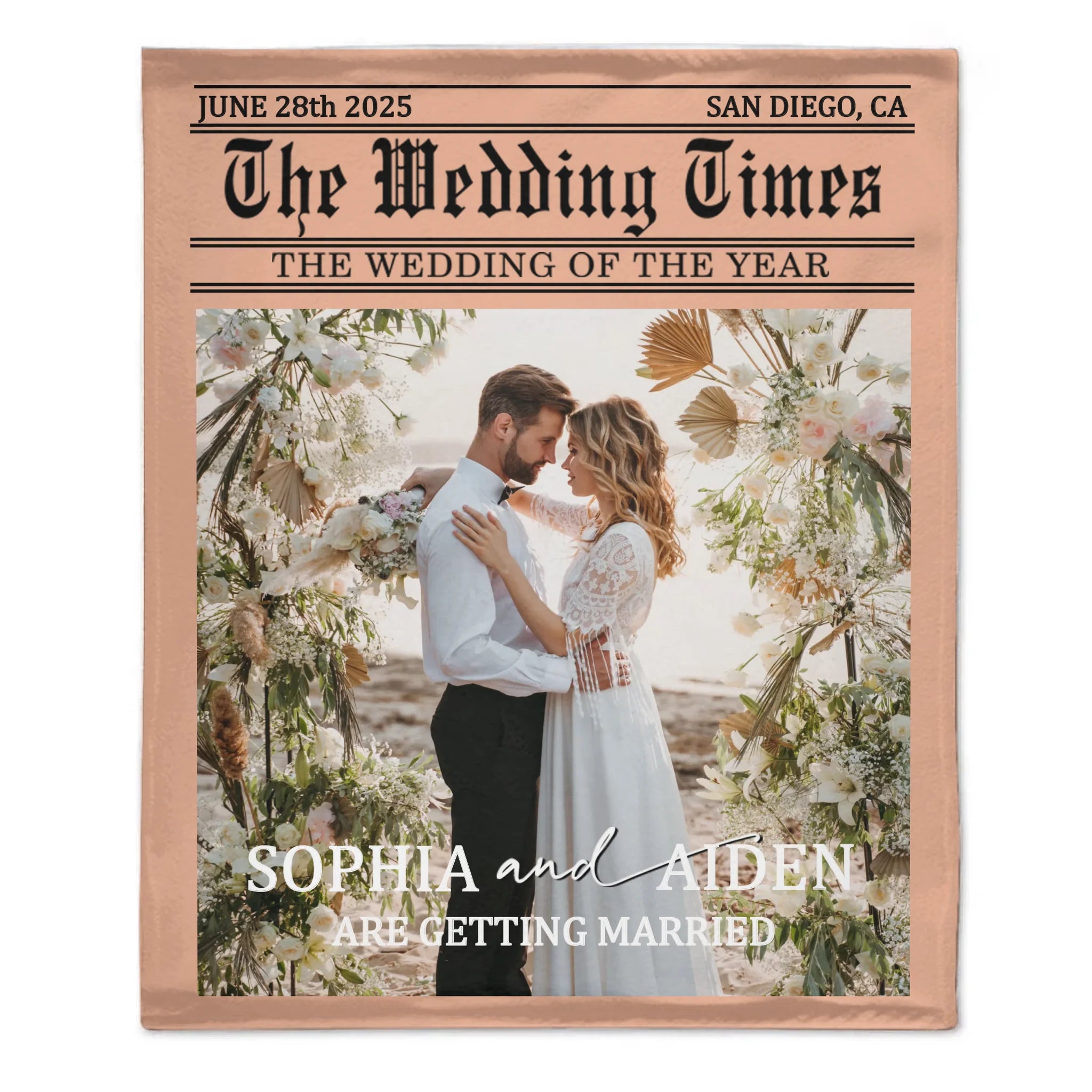 Customized Times Poster Design Photo Blanket - Personalized Texts And Photo - Romantic Gift for Couples copy