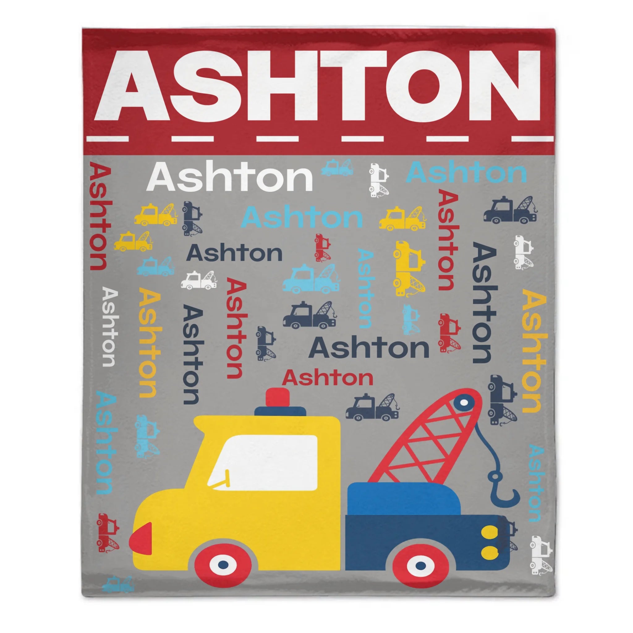 Custom Truck Blanket - Personalized Car Word Art Throw - Gift for Kids Boys