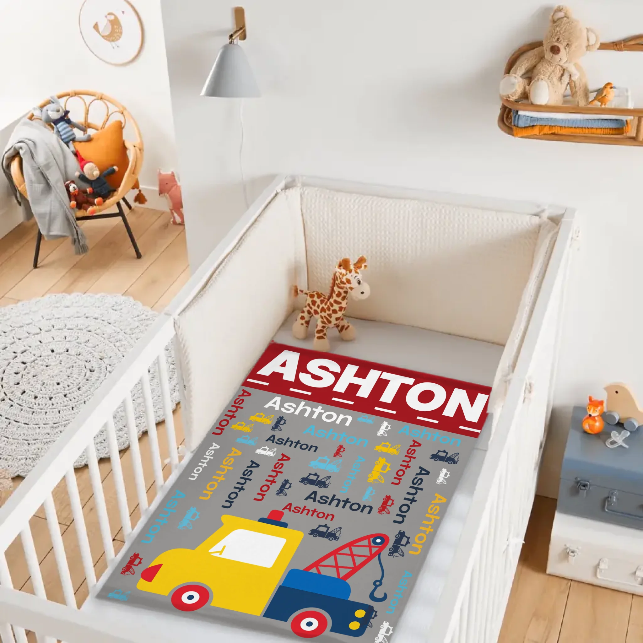 Custom Truck Blanket - Personalized Car Word Art Throw - Gift for Kids Boys