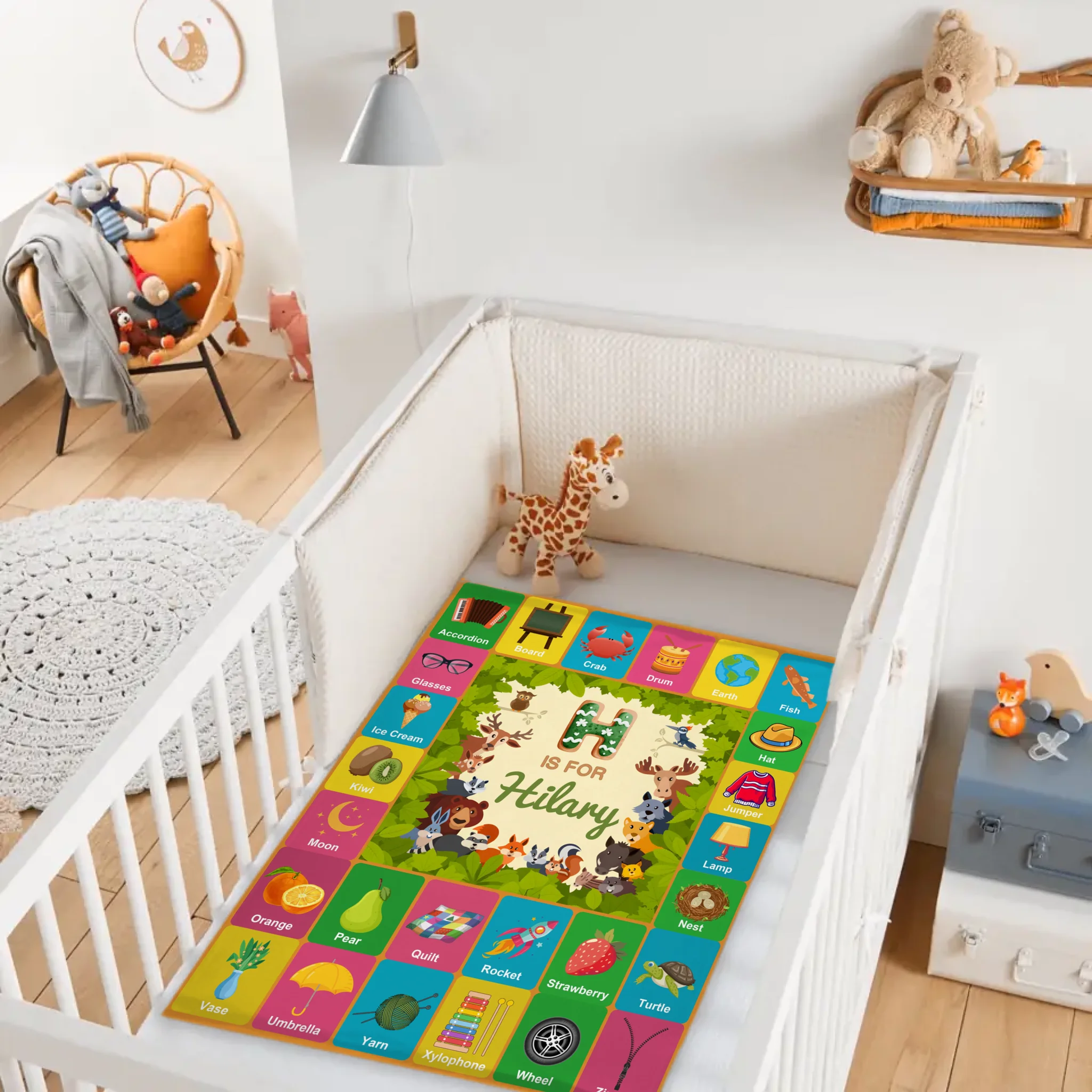 Custom ABC Learning Blanket – Personalized Alphabet Name Throw – Educational Gift for Children