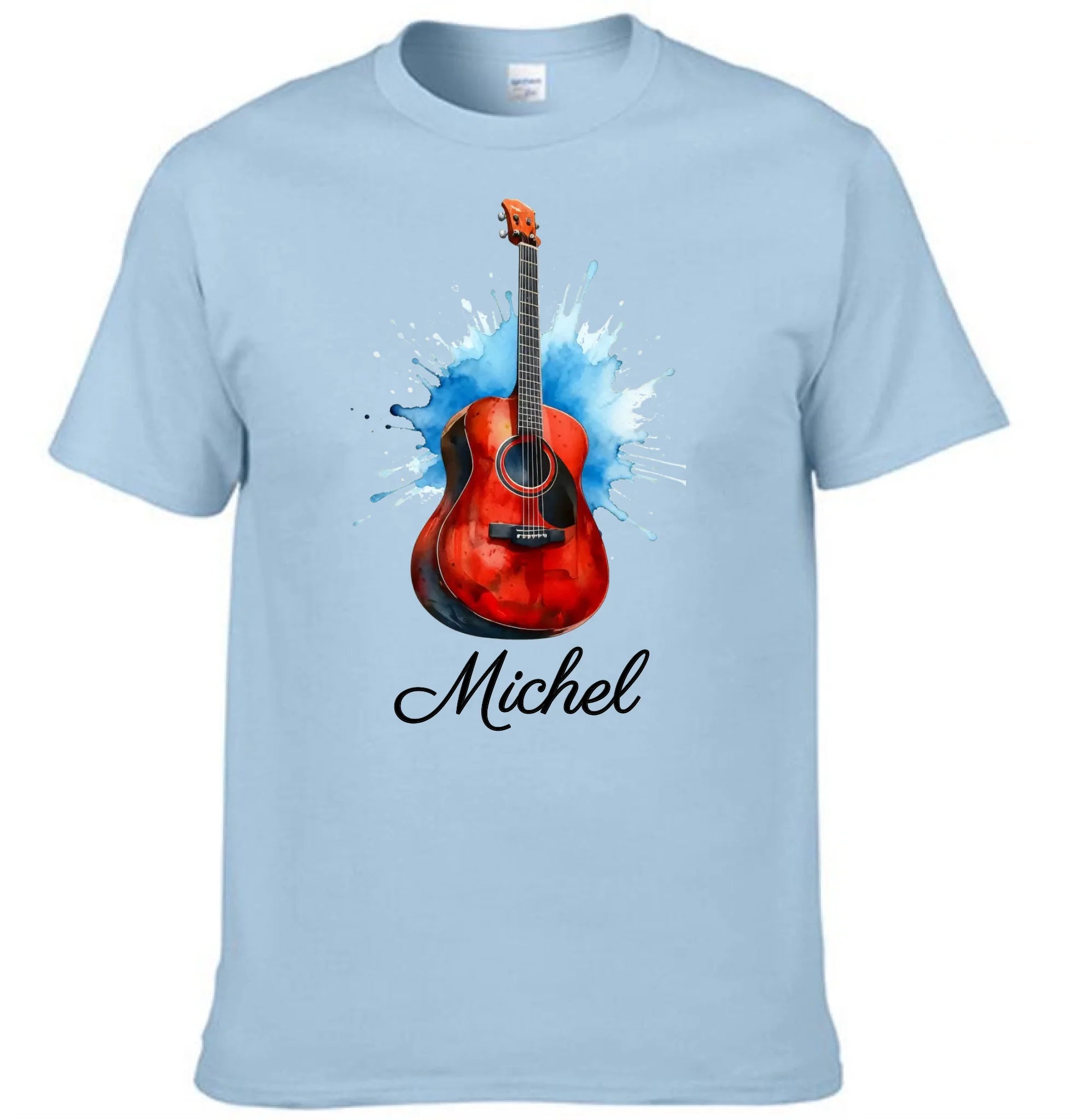 Custom Guitar Tee Hoodie - Personalized Acoustic Music Sweatshirt with Name - Gift for Guitar Lovers & Teens