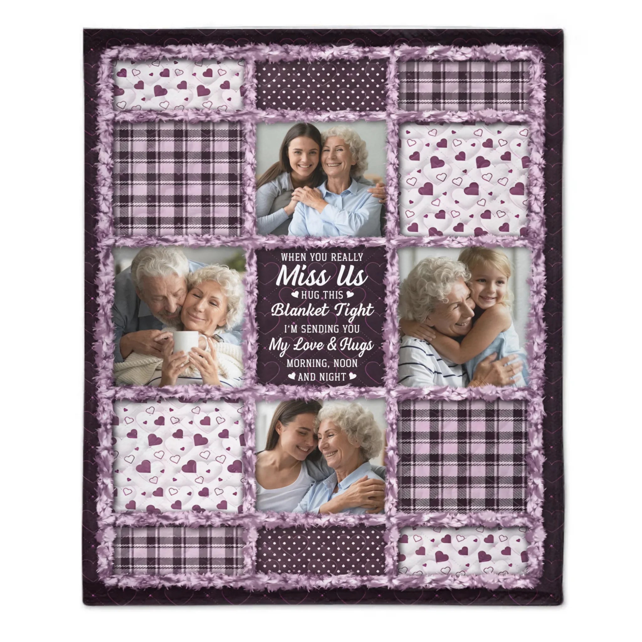 When You Really Miss Me Hug This Blanket Custom Photo Memorial - Personalized Photo - Gifts For Family, Friends