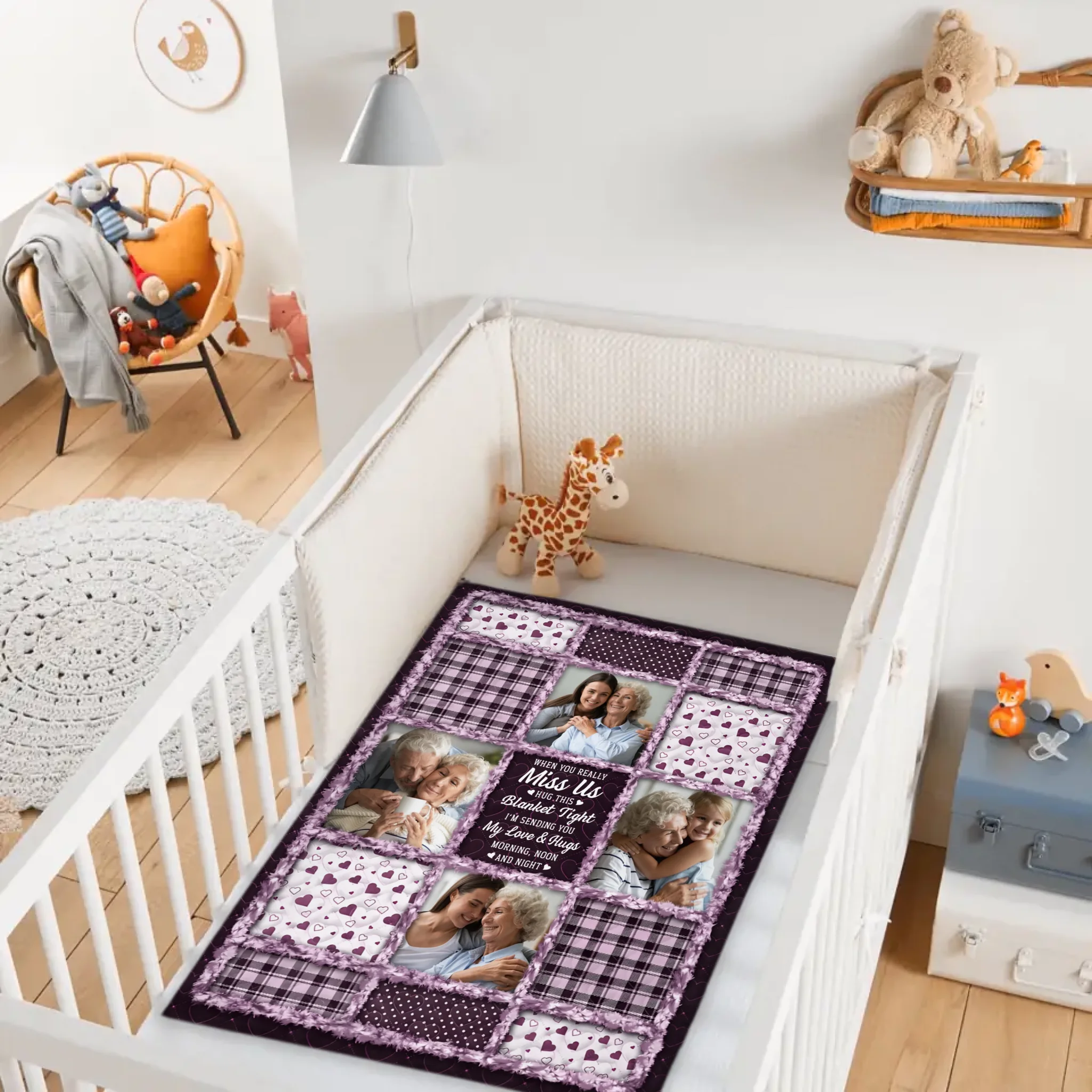 When You Really Miss Me Hug This Blanket Custom Photo Memorial - Personalized Photo - Gifts For Family, Friends