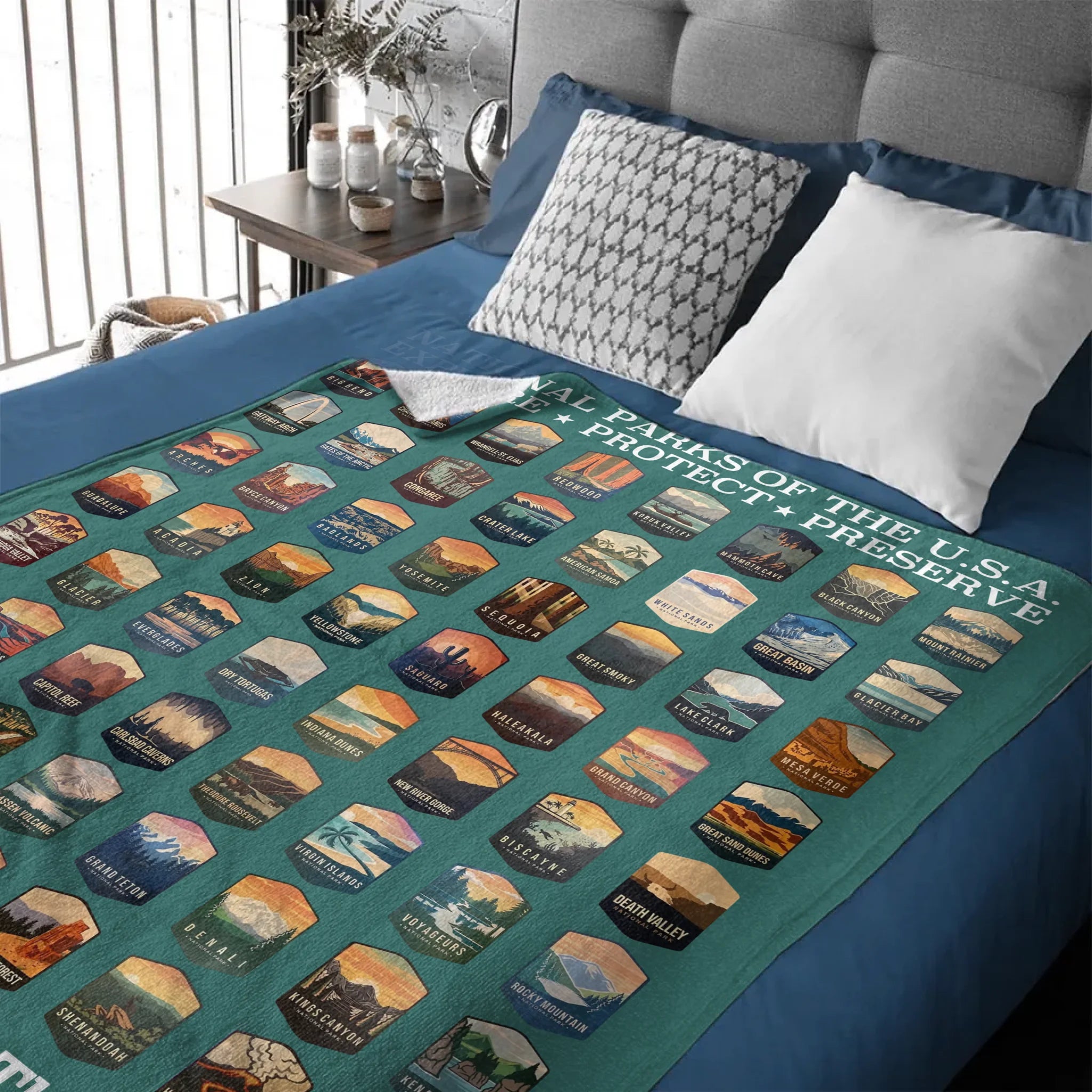 63 National Parks Customized Blanket - Personalized Name And Title - Gift For Nature Lovers, Parks Lovers