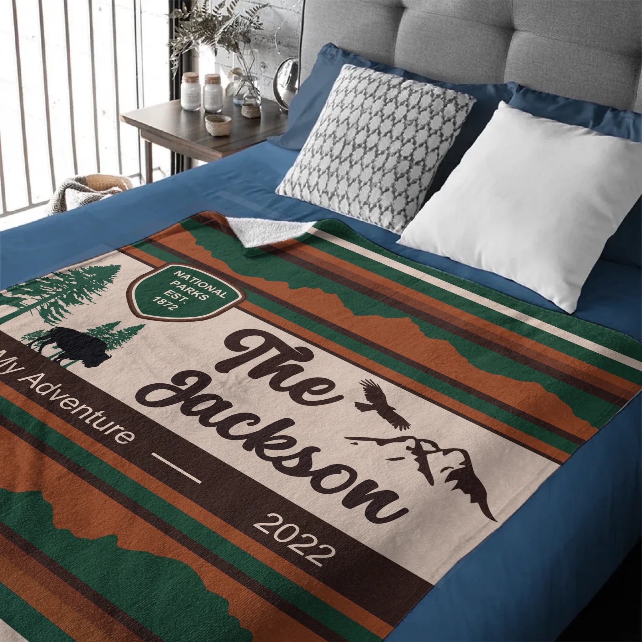 Customized National Park Commemorative Blanket – Personalized Name Flannel Blanket – Environmental Protection Souvenirs