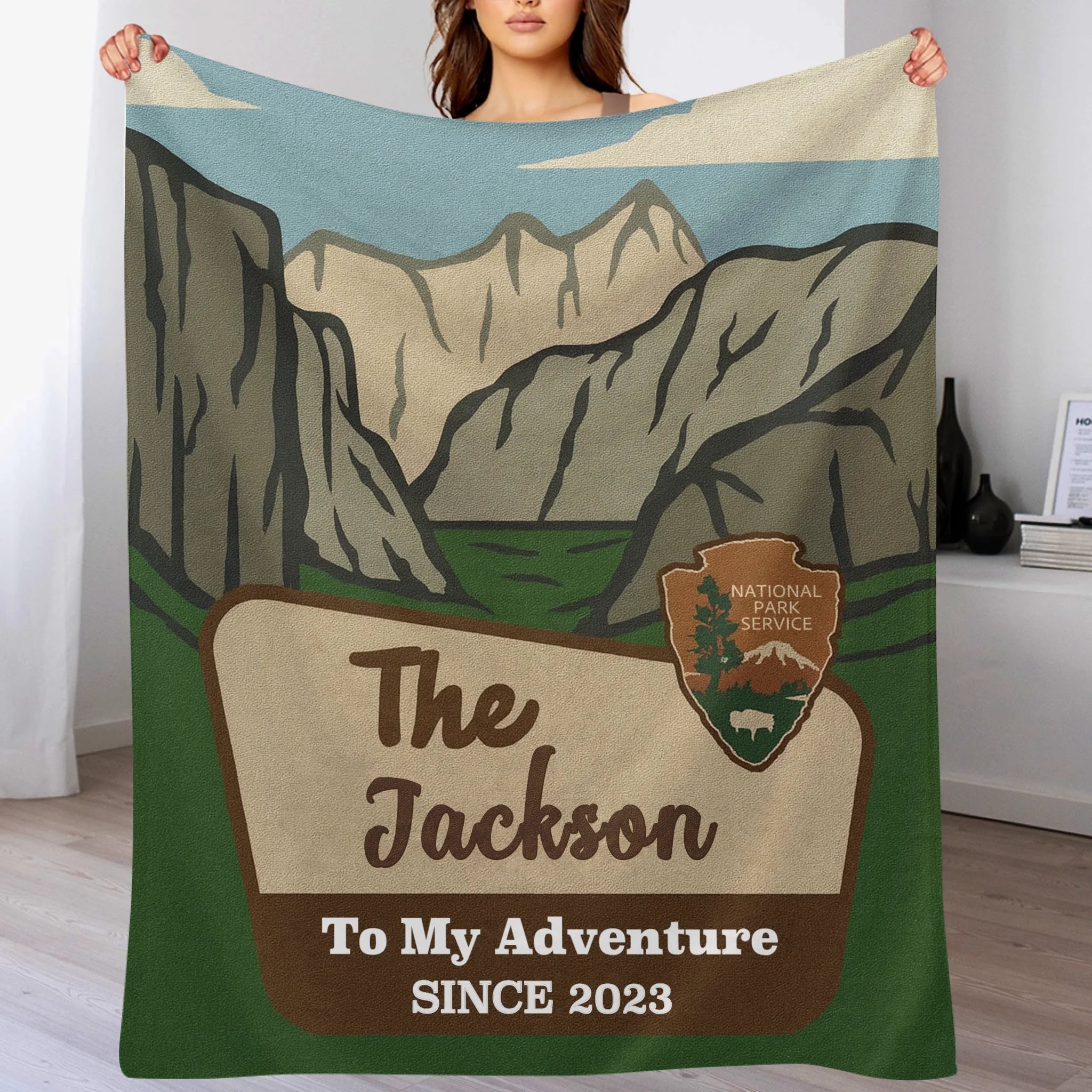 Personalized National Parks Blanket - Personalized Park And Name - Adventure Couple Anniversary Gift, Nature Lover Gift