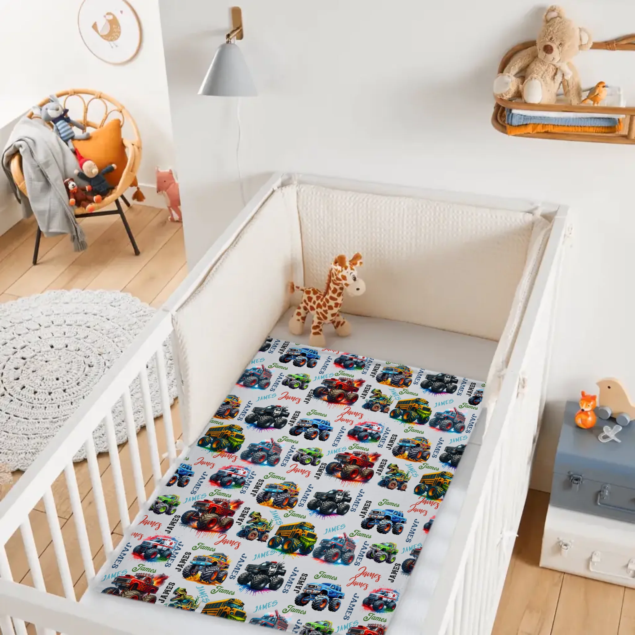 Customized Monster Truck Blanket - Personalized Name - Gift For boys, Truck Lovers