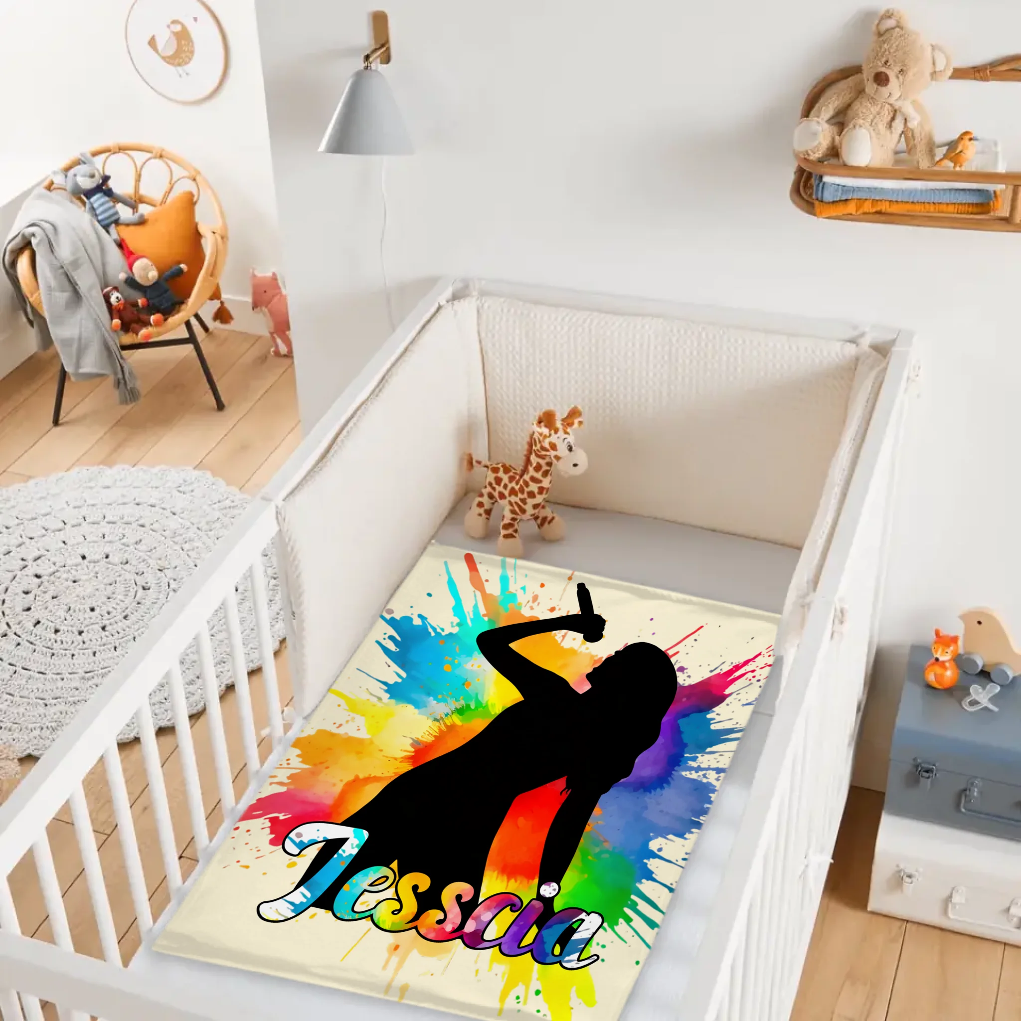 Customized Ink Splash Silhouette Blanket – Personalized Name - Gift for Ink Art Lovers