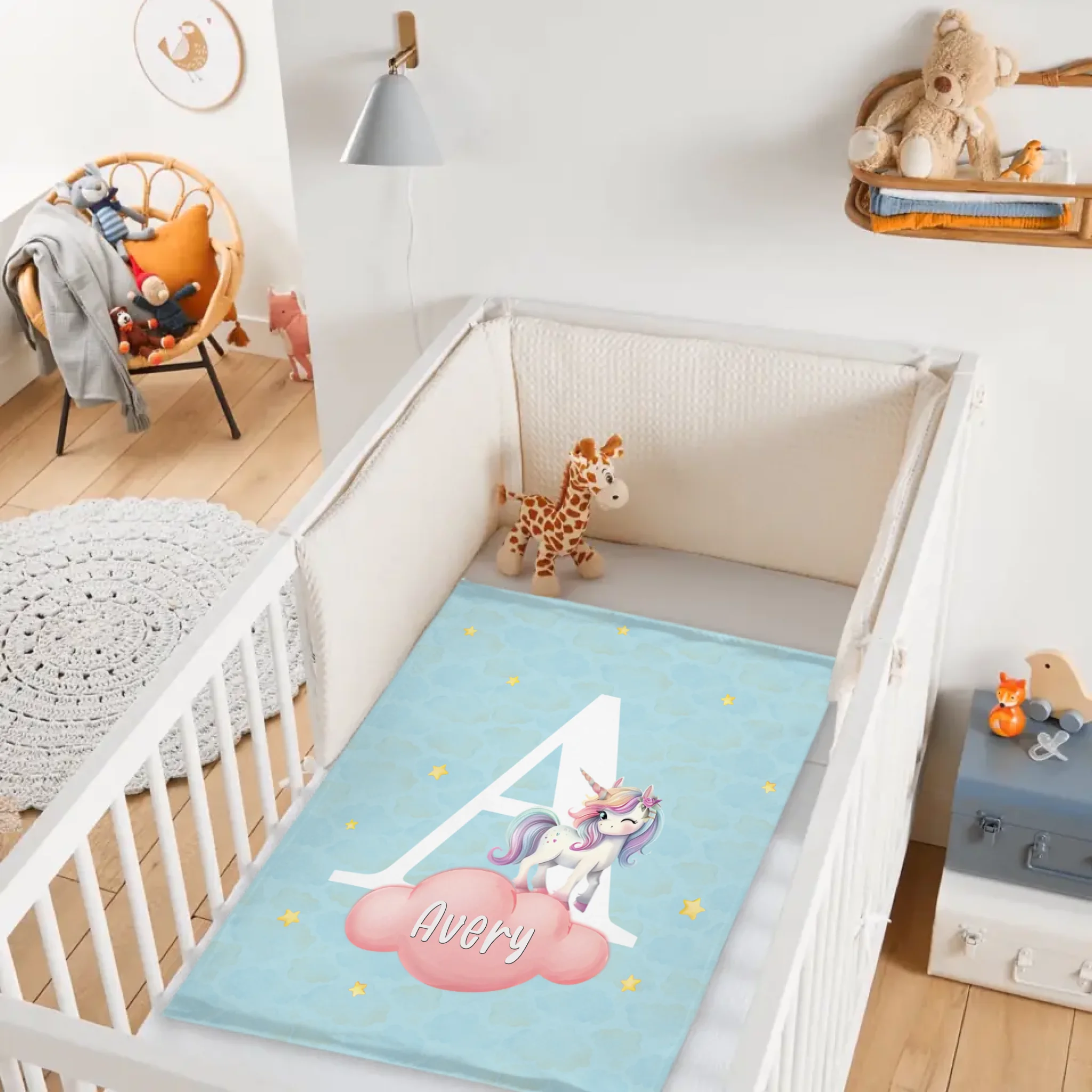 Custom Animal Letter Blanket – Personalized Name Alphabet Throw Blanket – Gift for Kids