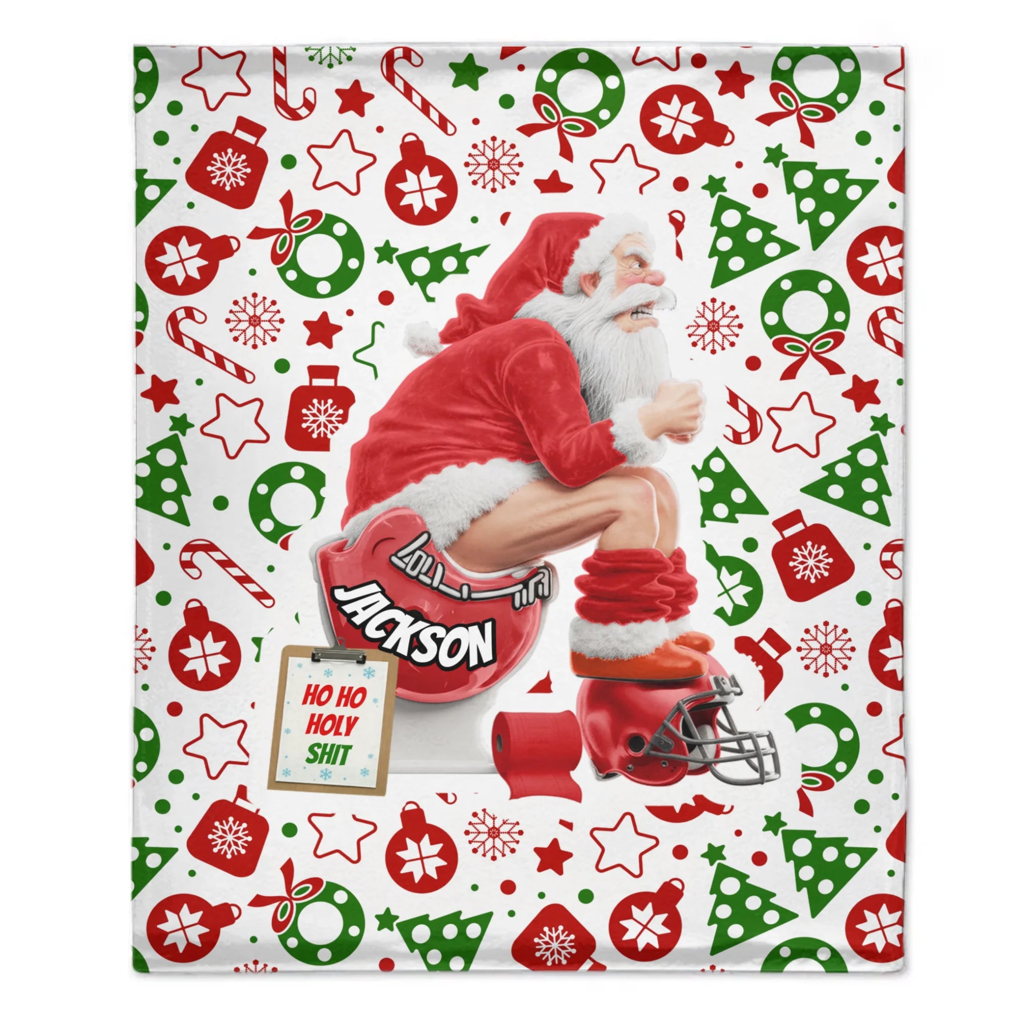 Santa Claus Customized Blanket - Personalized Names Flannel Blanket - Interesting Christmas Gift