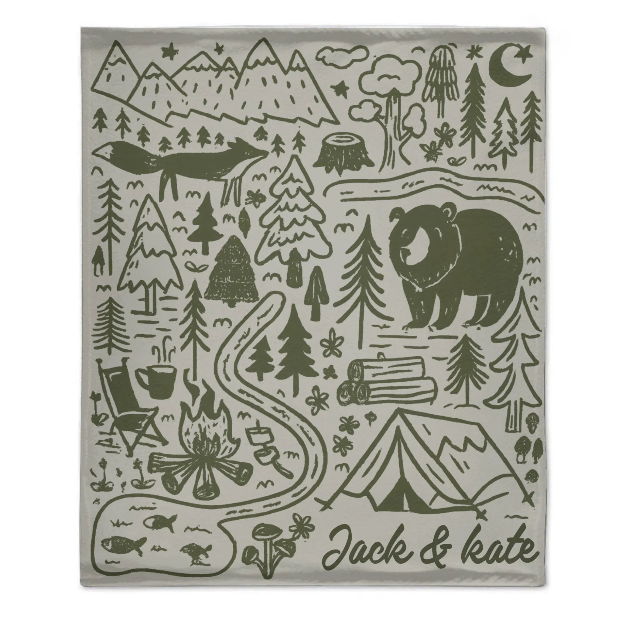 ⛺️Customized Camping Blanket - Personalized Names - Adventure Couple Keepsake