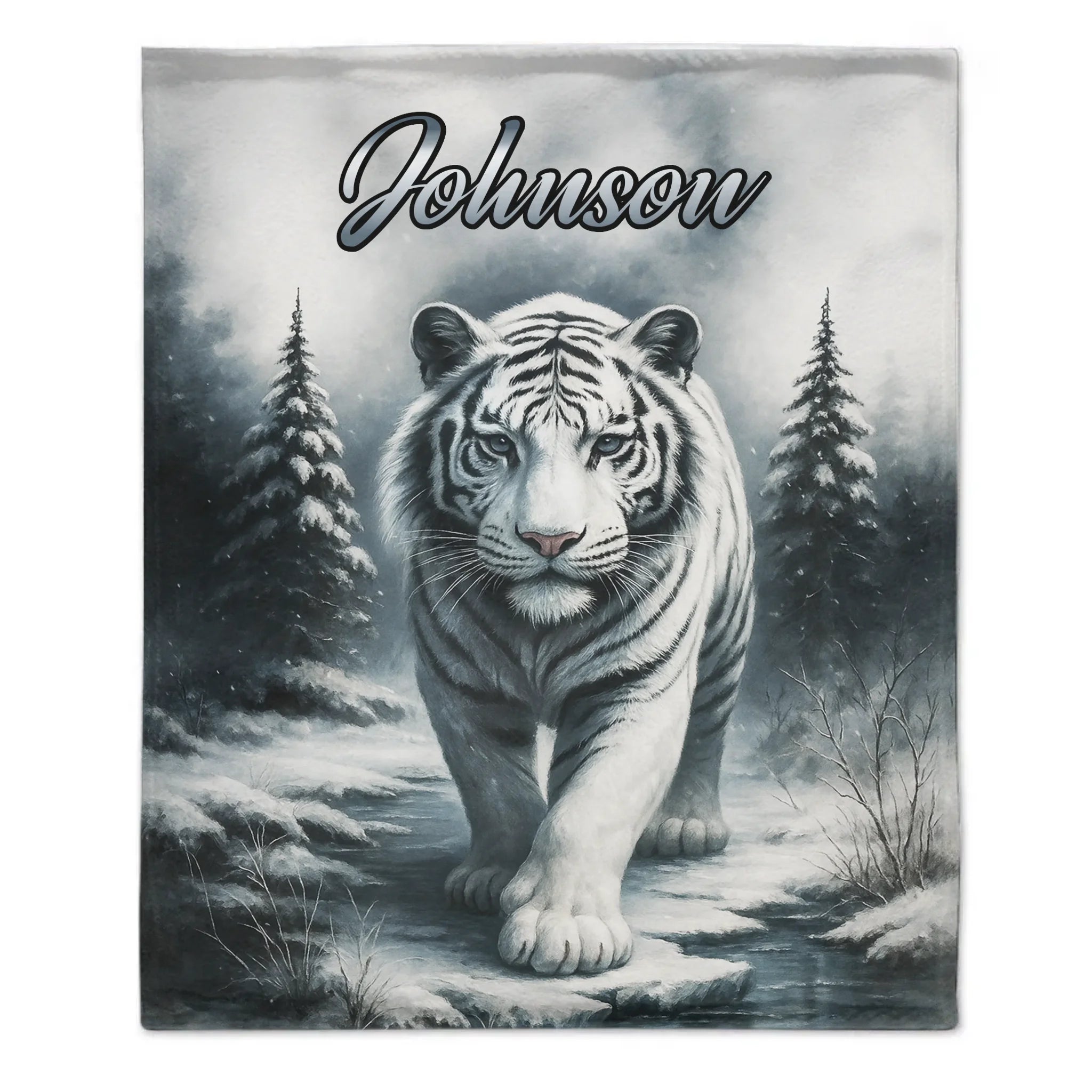 Customized Forest Tiger Blanket - Personalized Name - Gift For Tiger Lovers