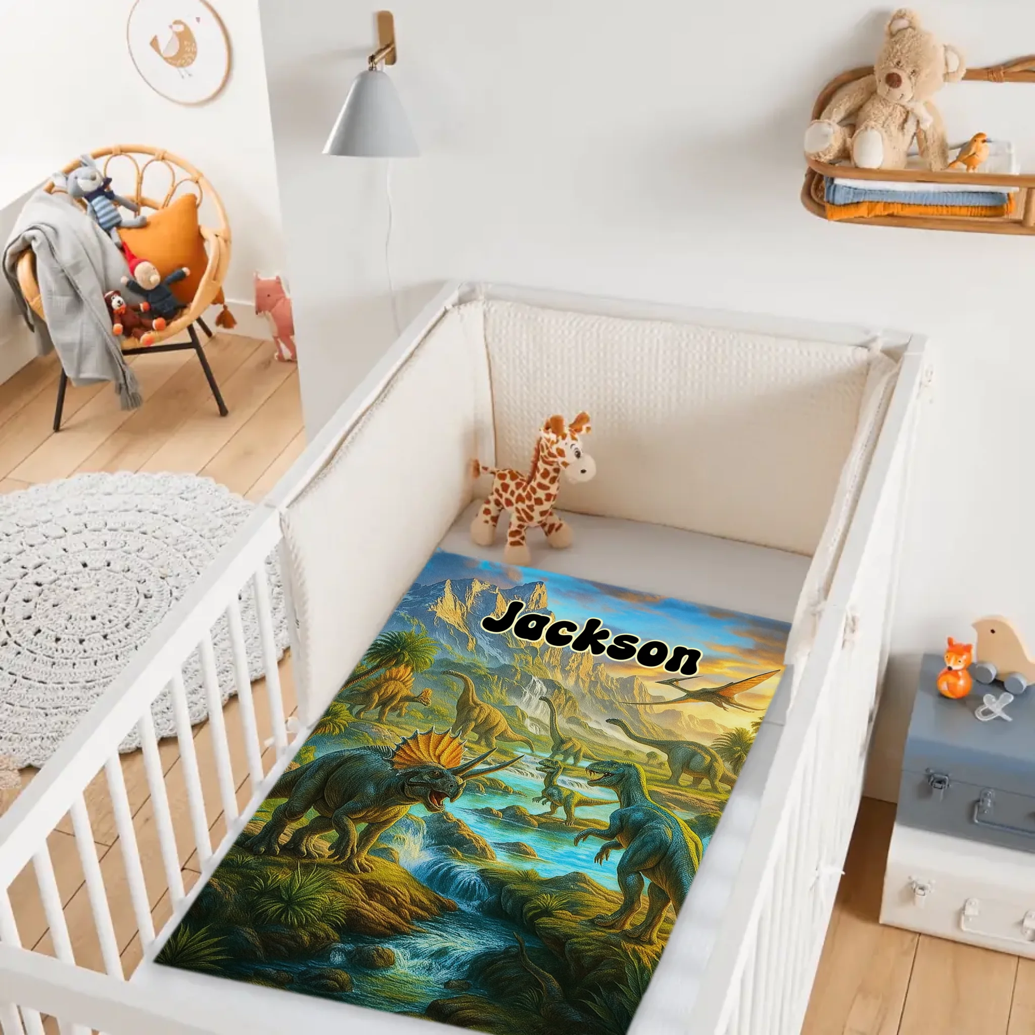 🦕Custom Jurassic World Blanket – Personalized Name - A Gift For Kids, Dinosaur Lovers