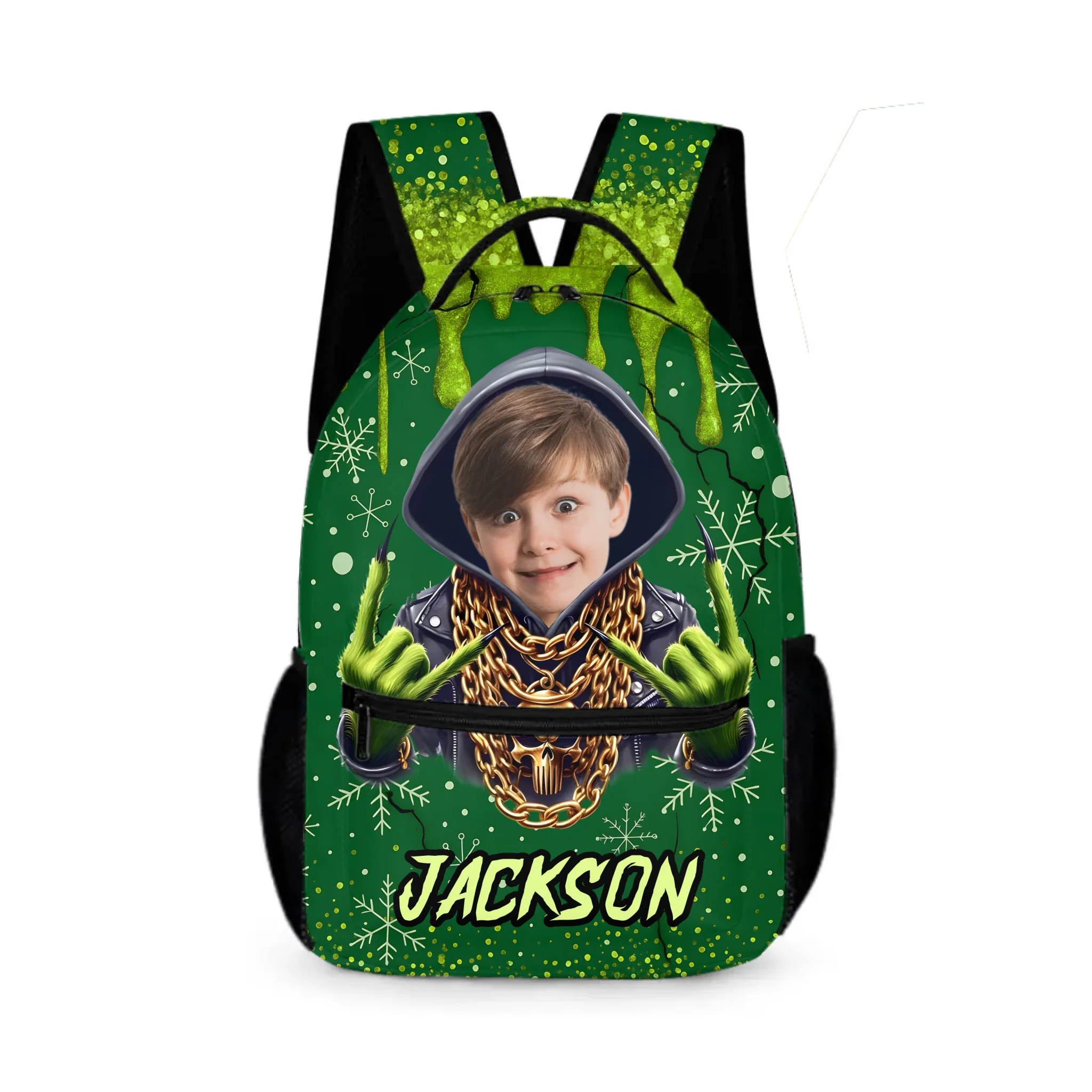 Customized Photo Christmas Backpack - Personalized Photo and Name - Christmas Gift For Kids, Children