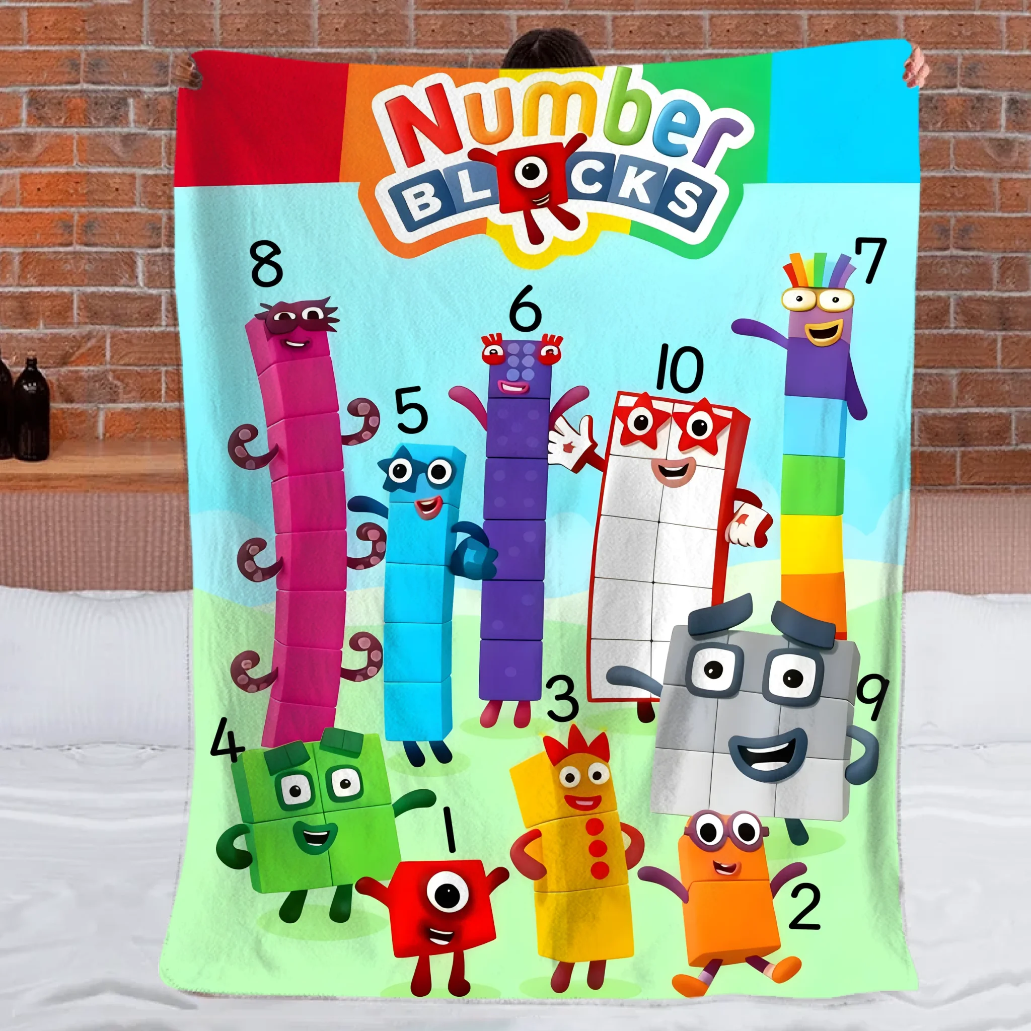 Number Blocks Blanket – Fun Counting Blanket for Kids – Educational Gift for Boys & Girls