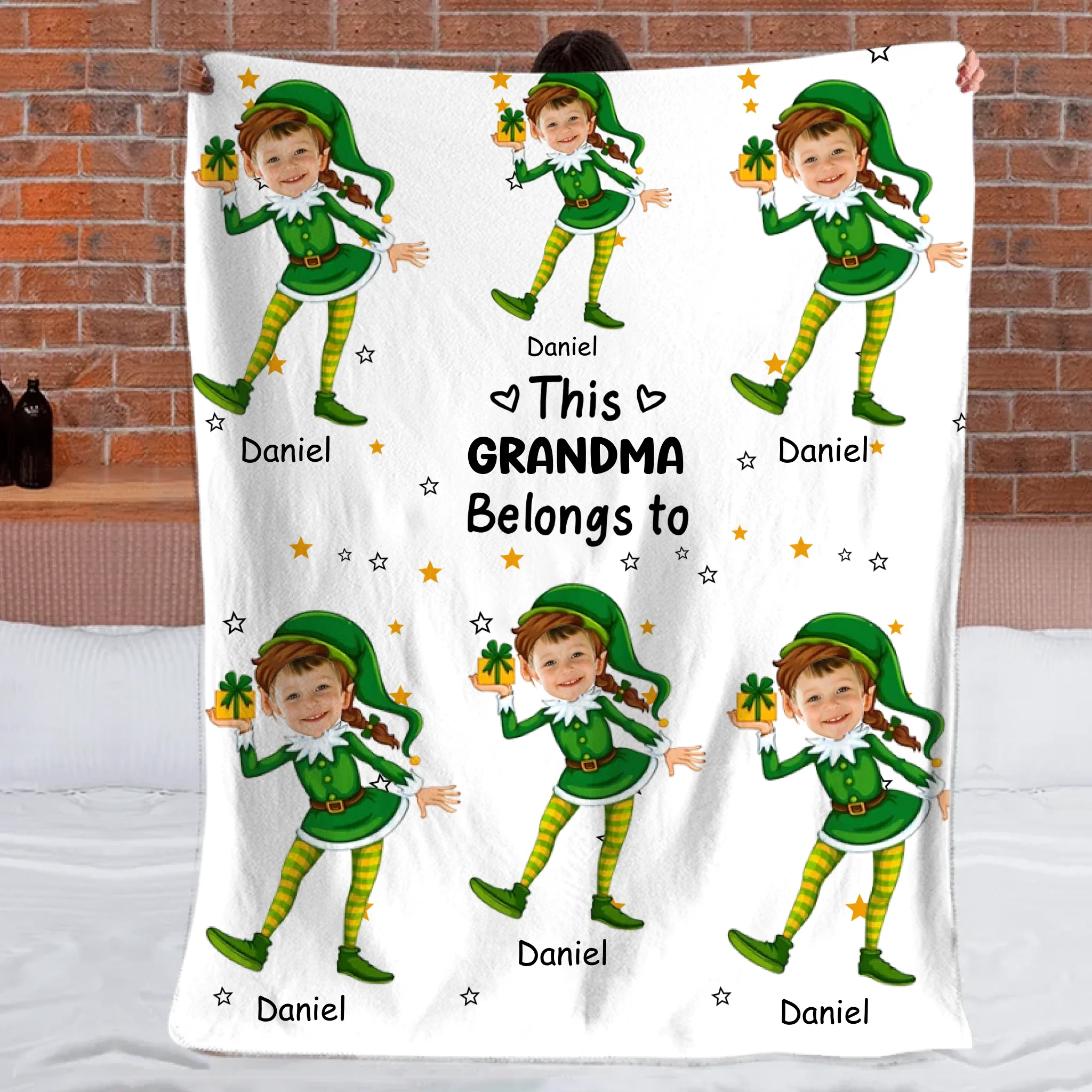 This Grandma Belongs To Kids Customized Blanket - Personalized Unload Photos And Name - Gift For Grandparents, Family