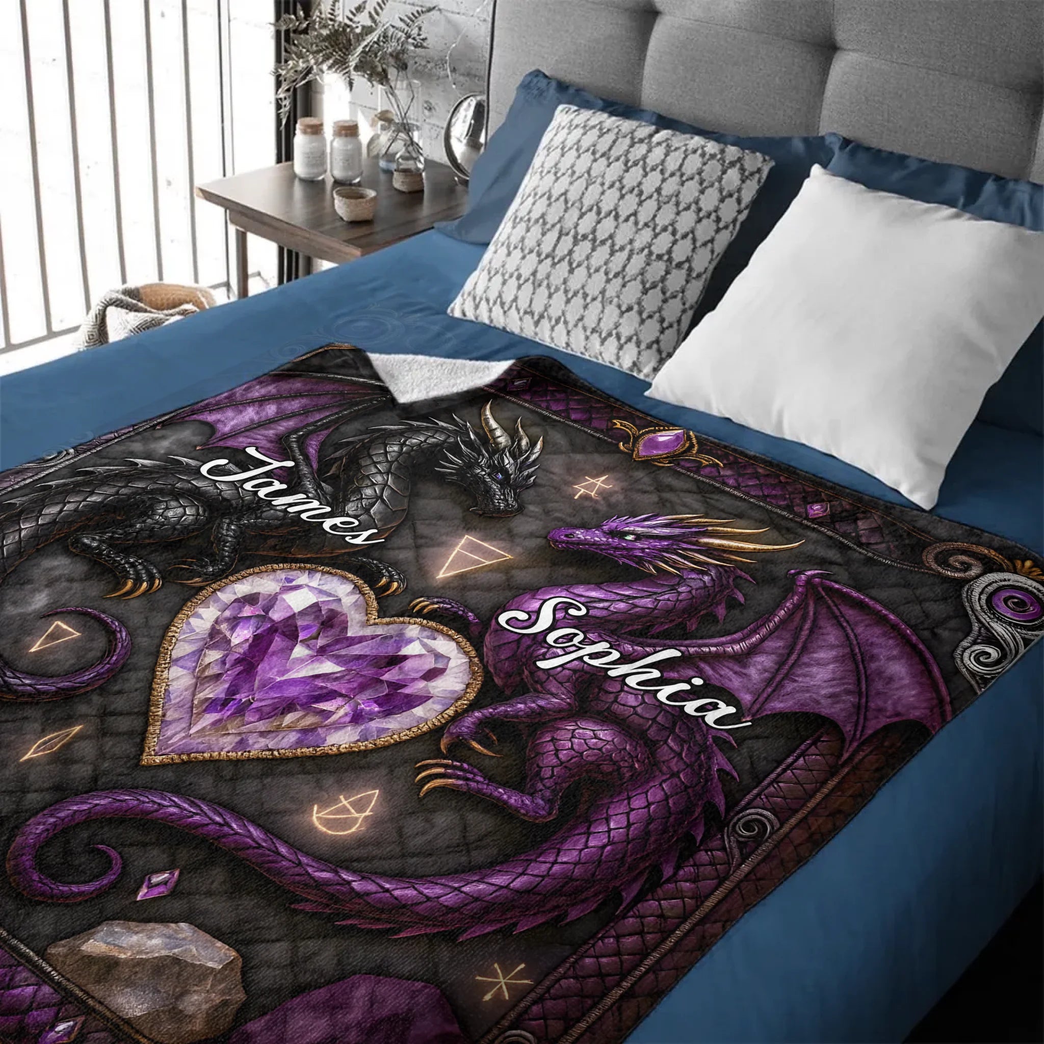 You & Me We Got This Custom Blanket – Personalized Name – Gift for Couples, Dragon Lovers