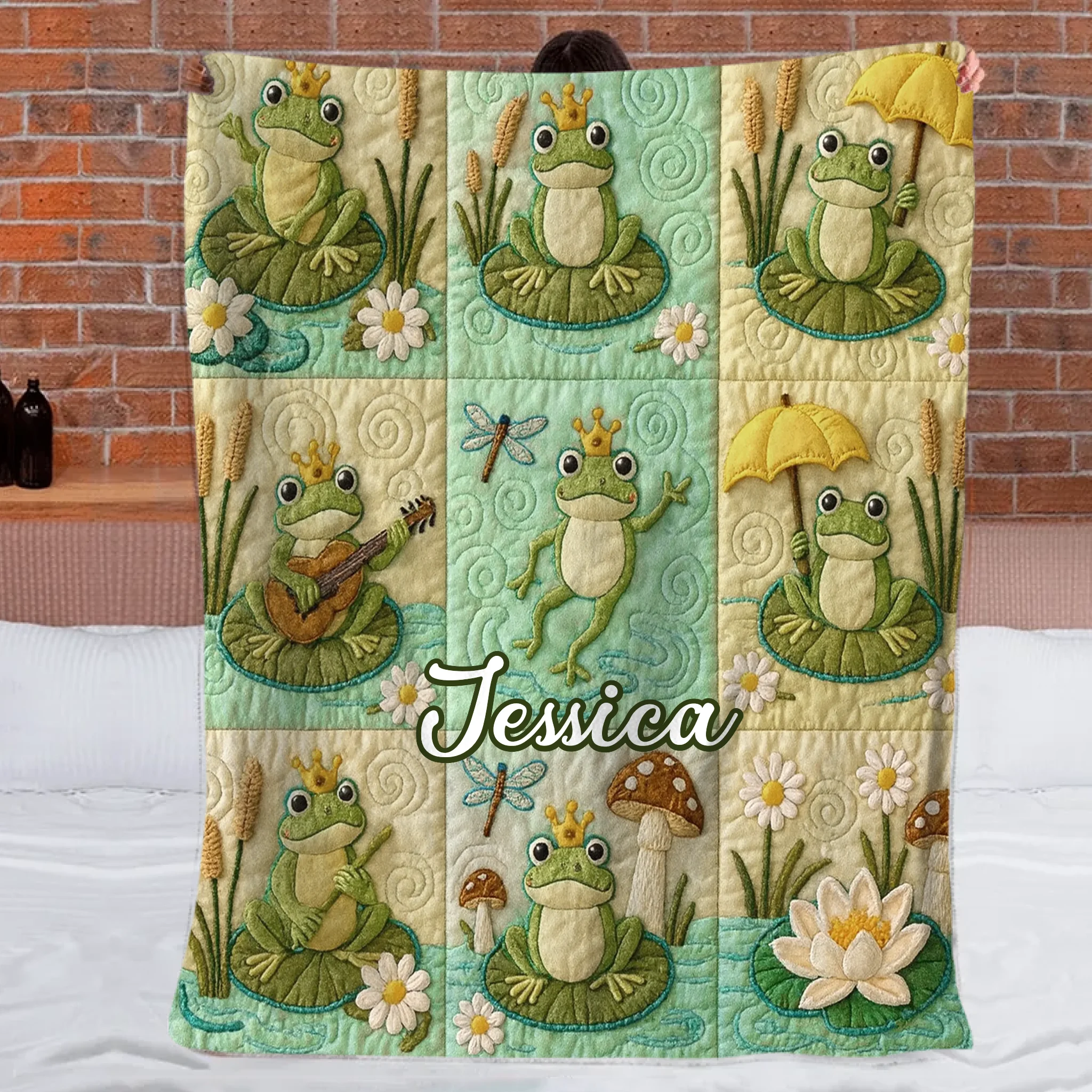 Custom Love Frogs Blanket – Personalized Name – Gift For Frog lovers