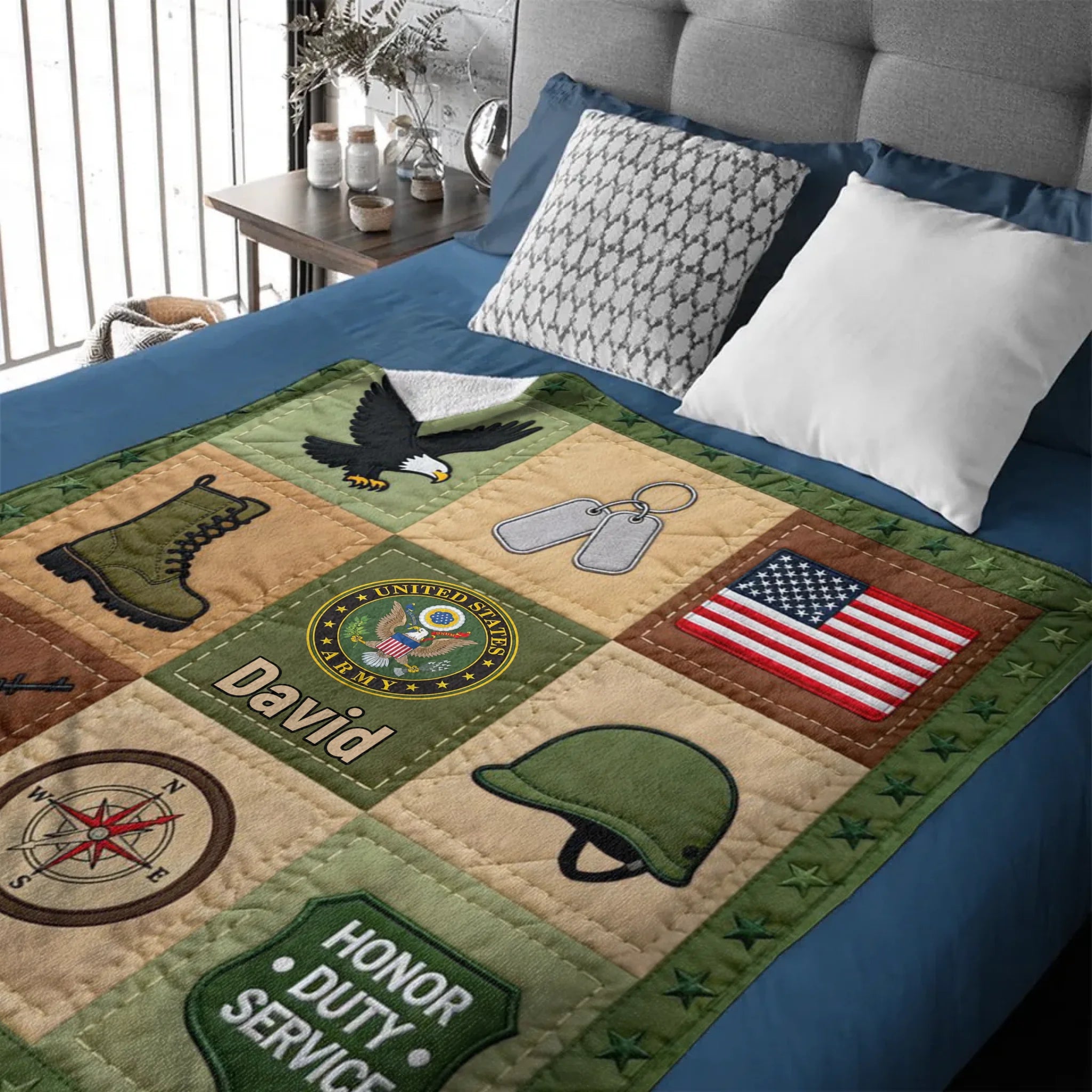 Custom 250 Years Of Honor Blanket – Personalized Branch and Name – Gift For Veteran