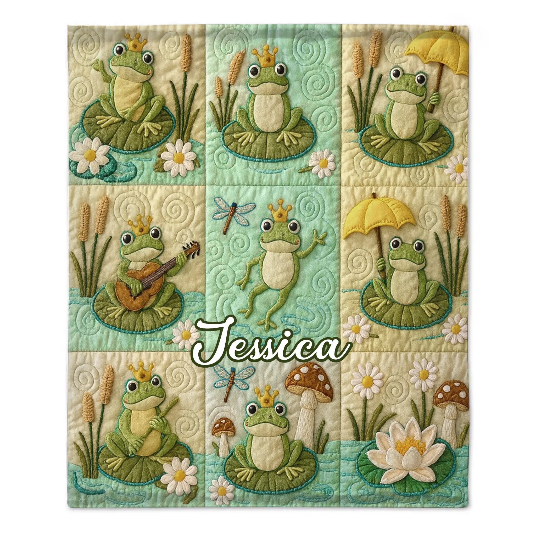 Custom Love Frogs Blanket – Personalized Name – Gift For Frog lovers
