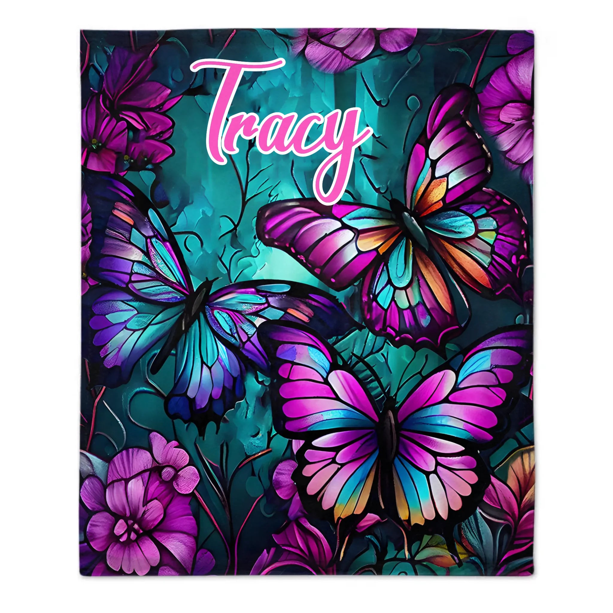 🦋Beautiful Butterflies Customized Blanket - Personalized Name - Butterfly Enthusiast Gift