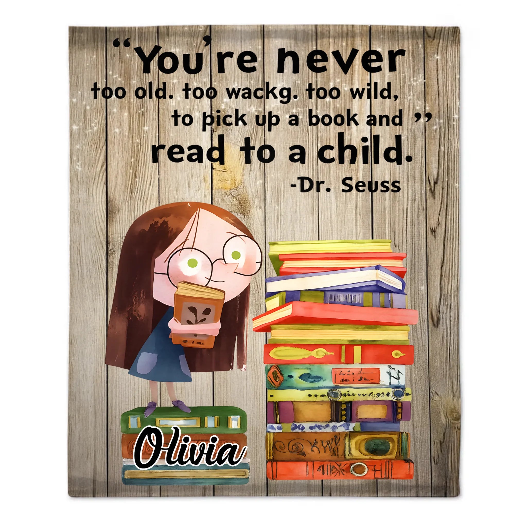 Read To A Child Custom Blanket – Personalized Name Book Poster Blanket – Gift for Parents, Grandparents