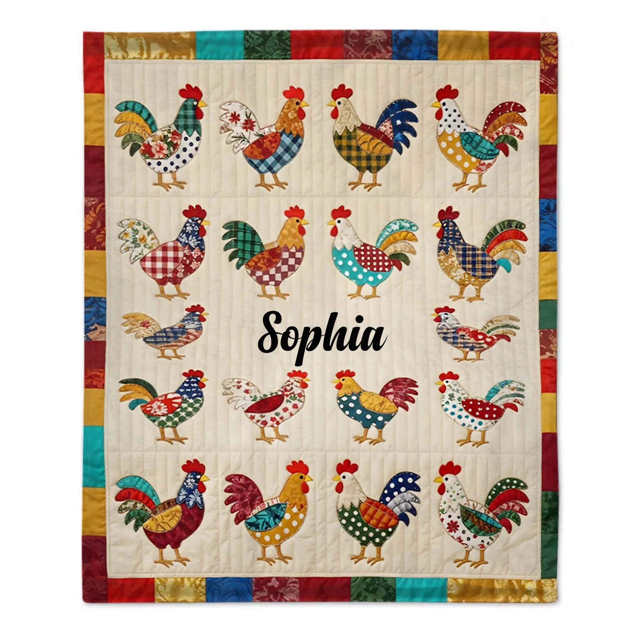 Love Chicken Custom Blanket - Personalized Name - Gifts for Chicken Farmers, Chicken Lovers