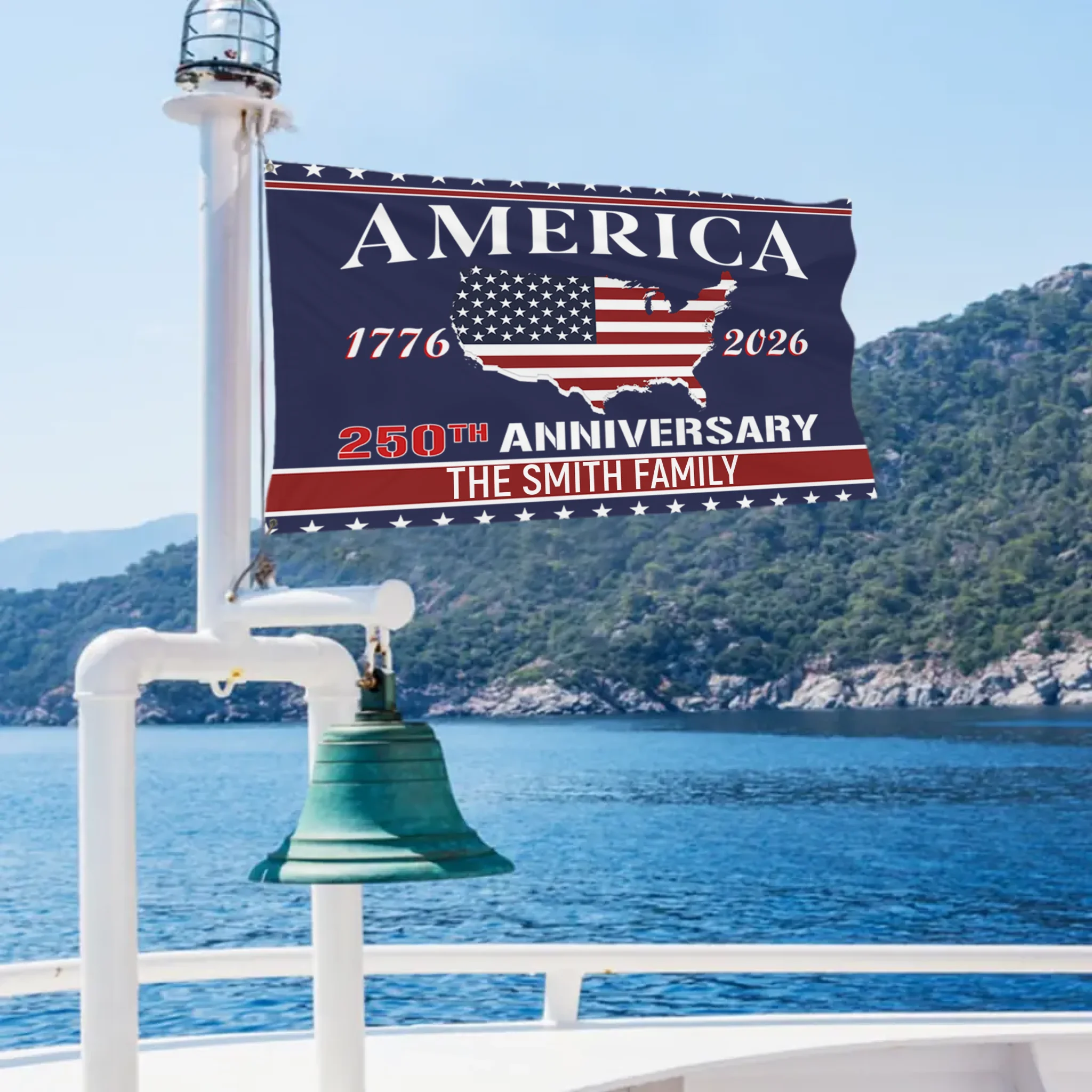 250th Anniversary Customized Flag - Personalized Color and Name - Patriot's Memorabilia