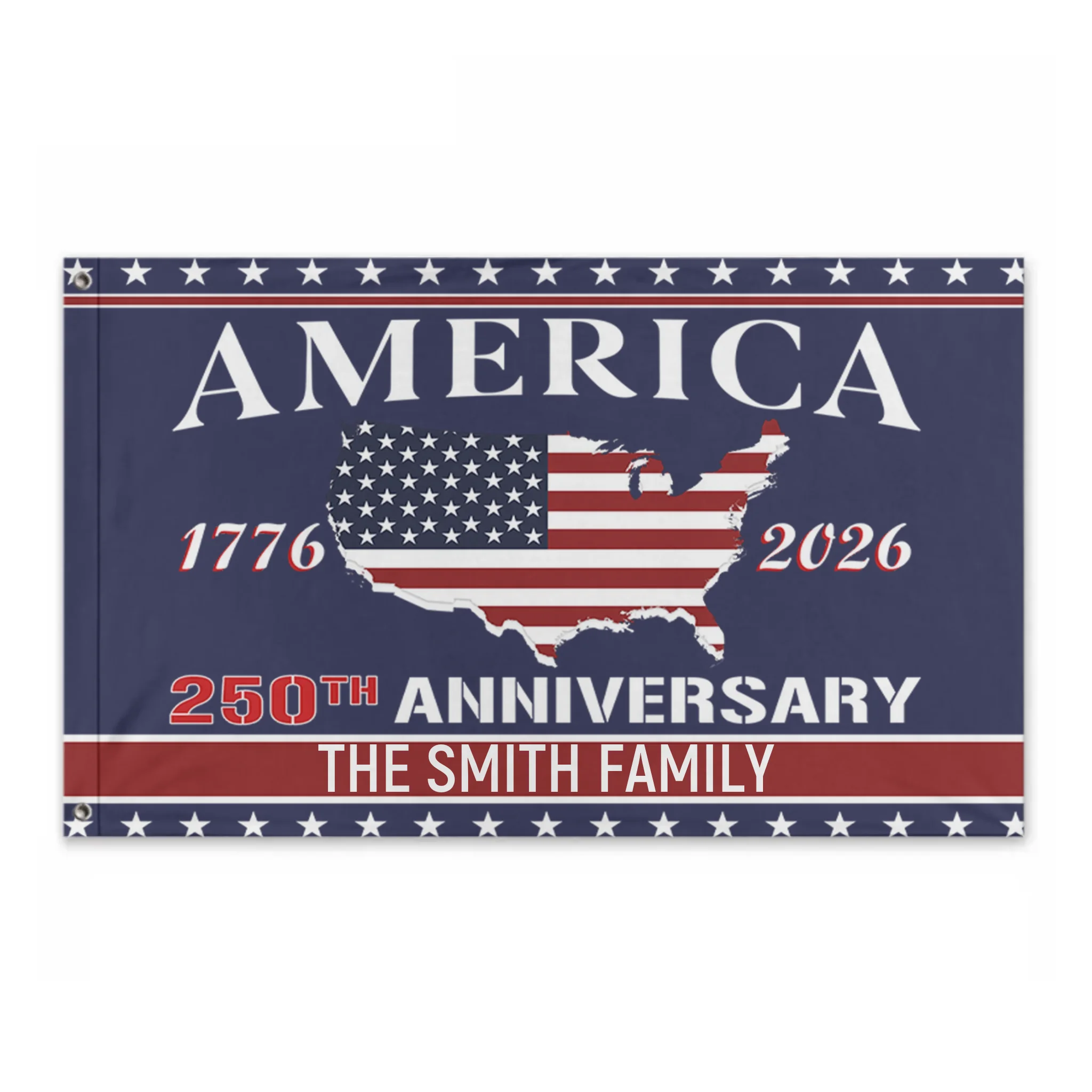 250th Anniversary Customized Flag - Personalized Color and Name - Patriot's Memorabilia