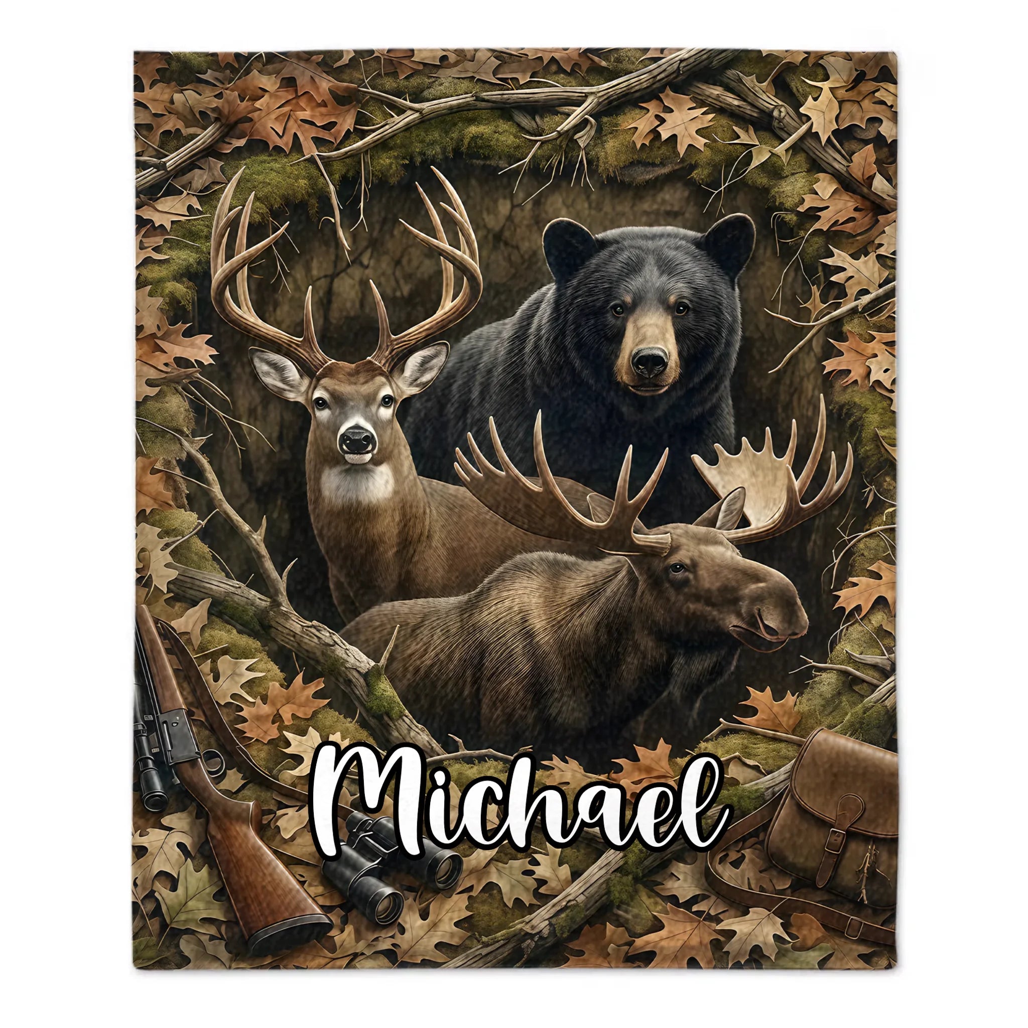 Customized Hunting Blanket - Personalized Name - Gift For Hunting Lovers
