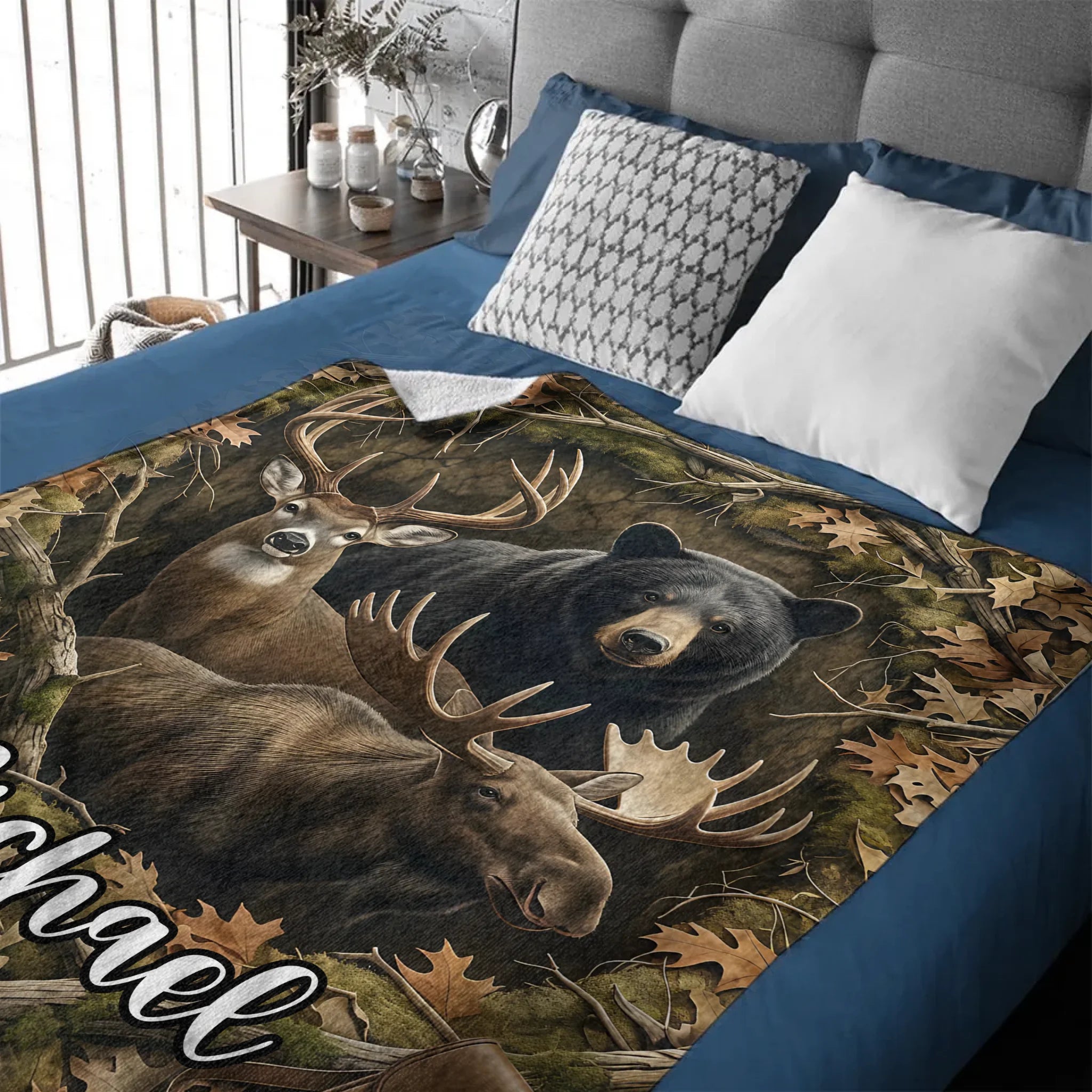 Customized Hunting Blanket - Personalized Name - Gift For Hunting Lovers