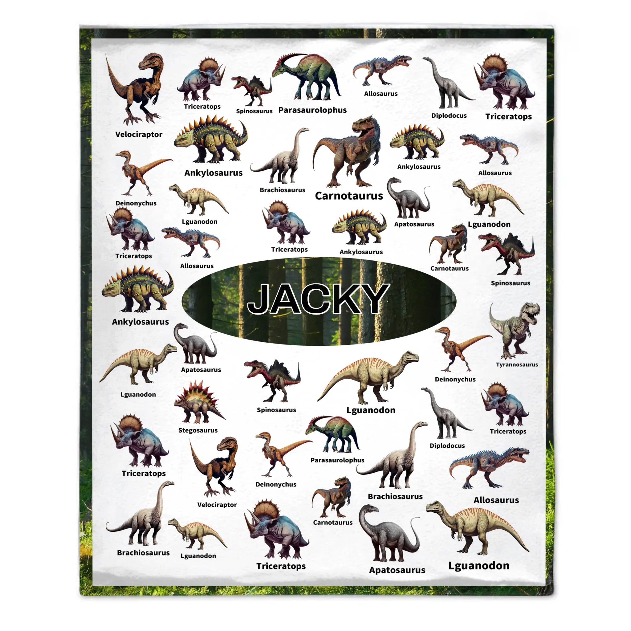 Personalized Jurassic Dinosaur Name Custom Blanket-Gift for Children Who Love Dinosaurs,ChristmasGift - SDG