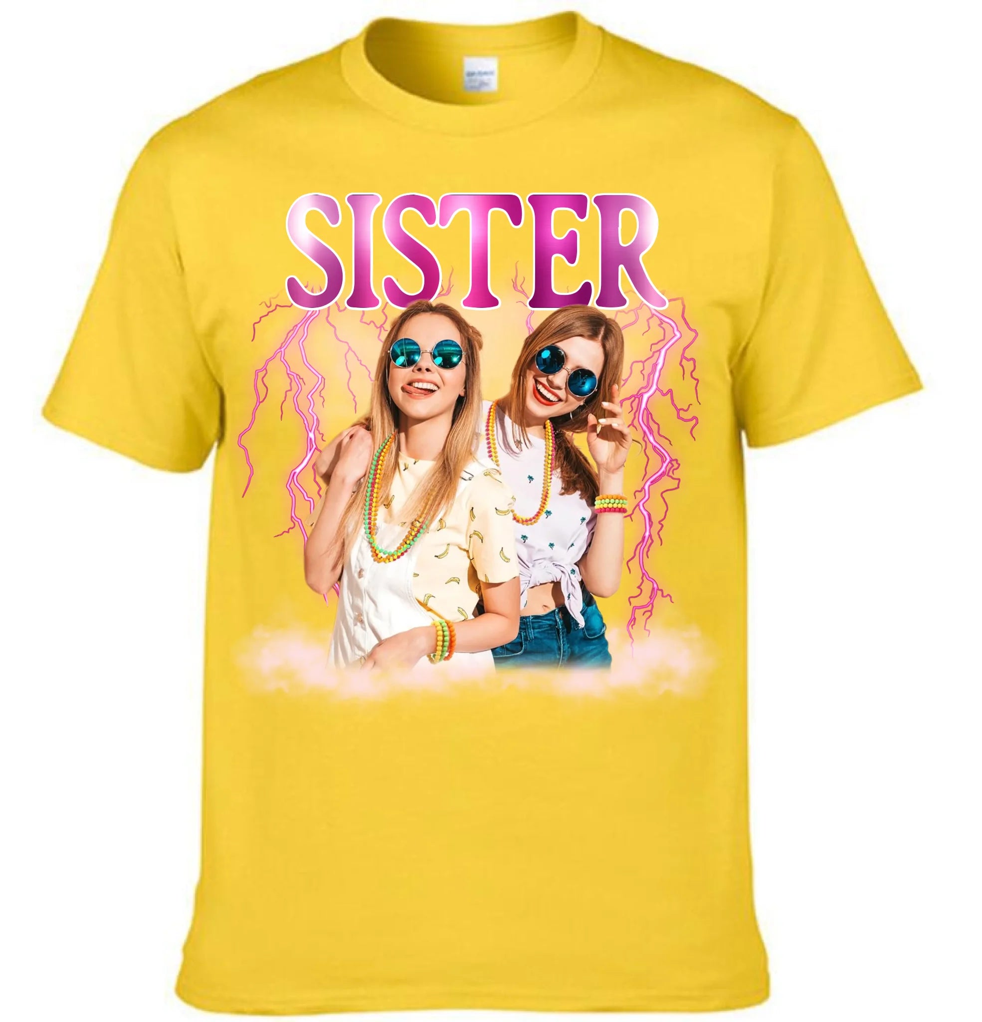Customized SISTERS Photo Clothing - Personalized Title And Photo Shirt - Gift for Best Friends & Sisters