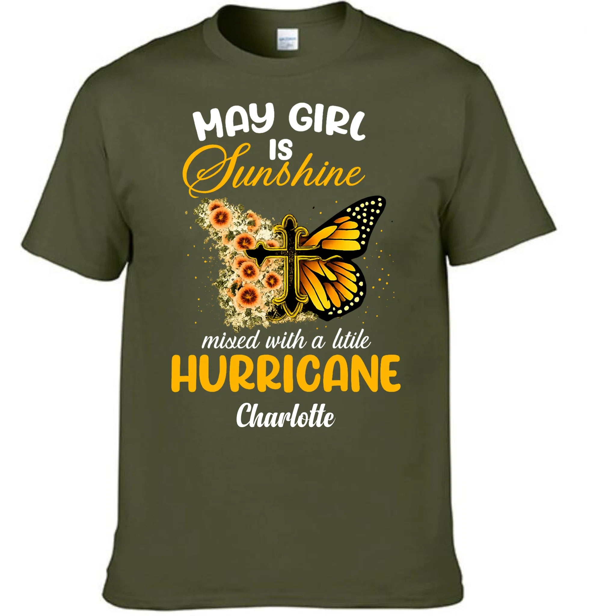 MAY Girls is Sunshine mixed with a little HURRICANE Customized Clothing – Personalized Name - Gift For Hers