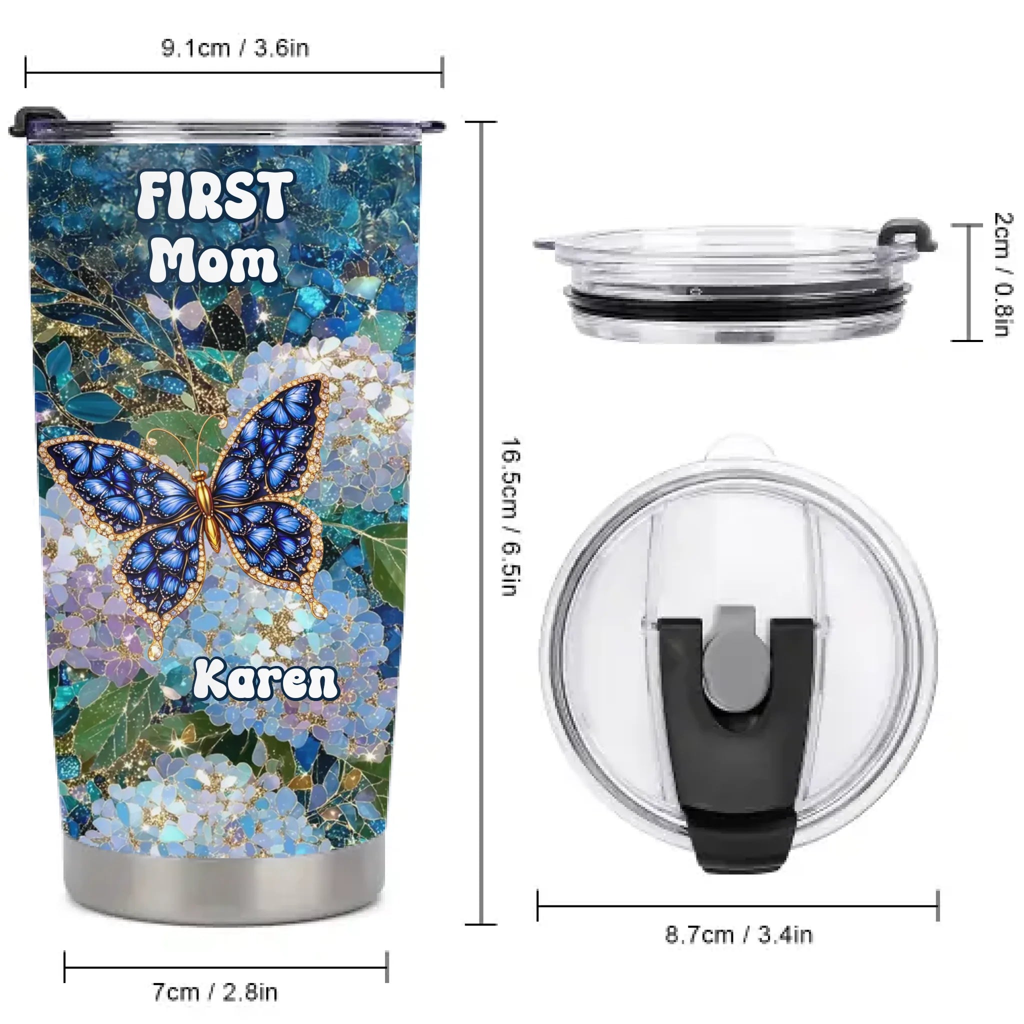Grandma Timeless Love Piece Customized Thermos Cup - Personalized Names - Gifts For Grandmother, Mother