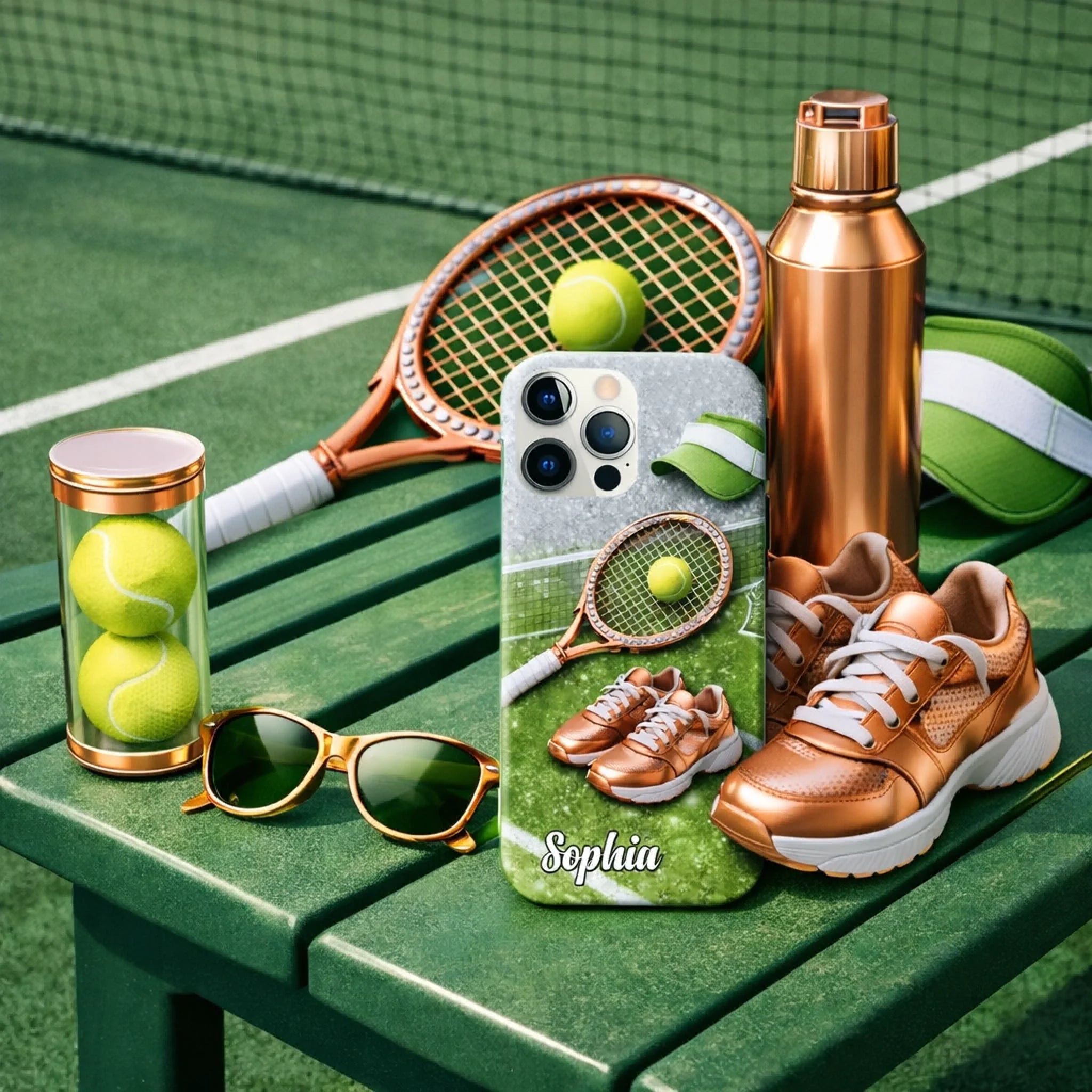 Customized Tennis Game Set Match Phone Case - Personalized Name – Gift For Tennis Lovers