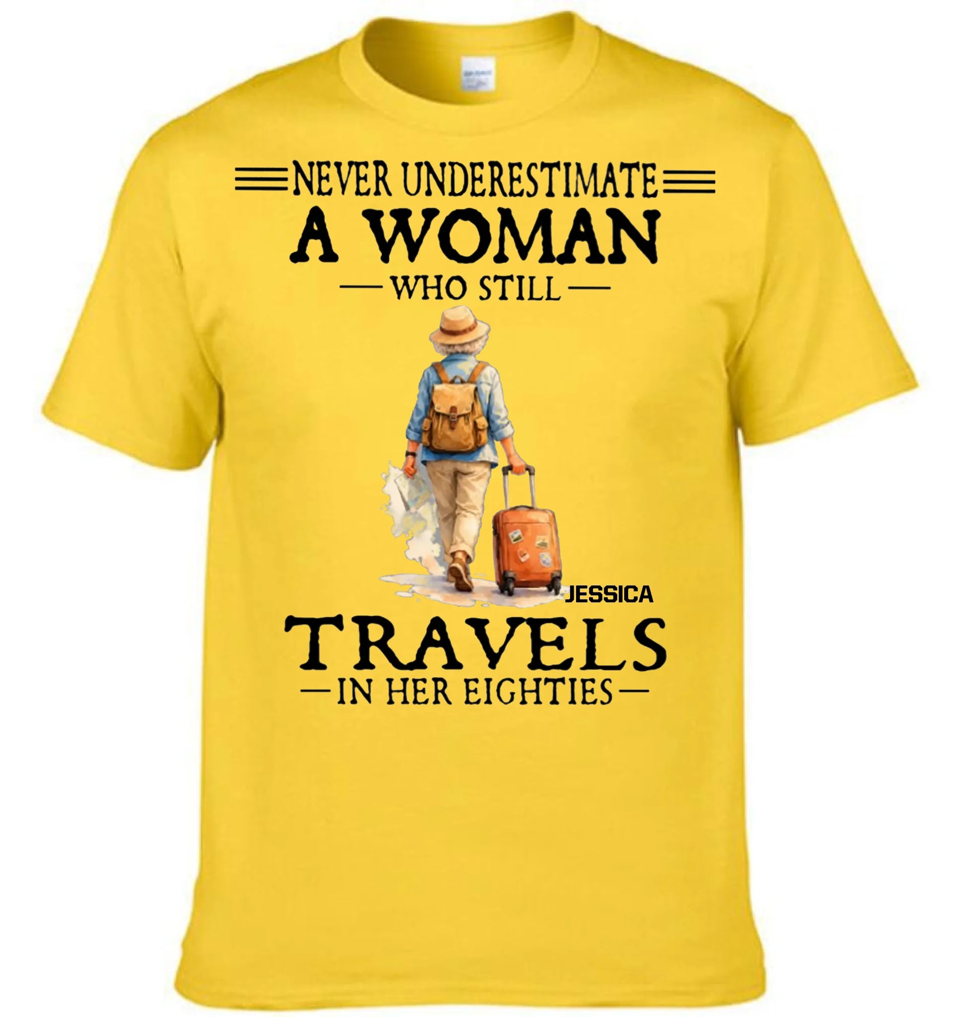 Never Underestimate A Woman/An Old Man Customized Clothes - Personalized Name - Classic Gift For Elders, Grandma, Grandpa