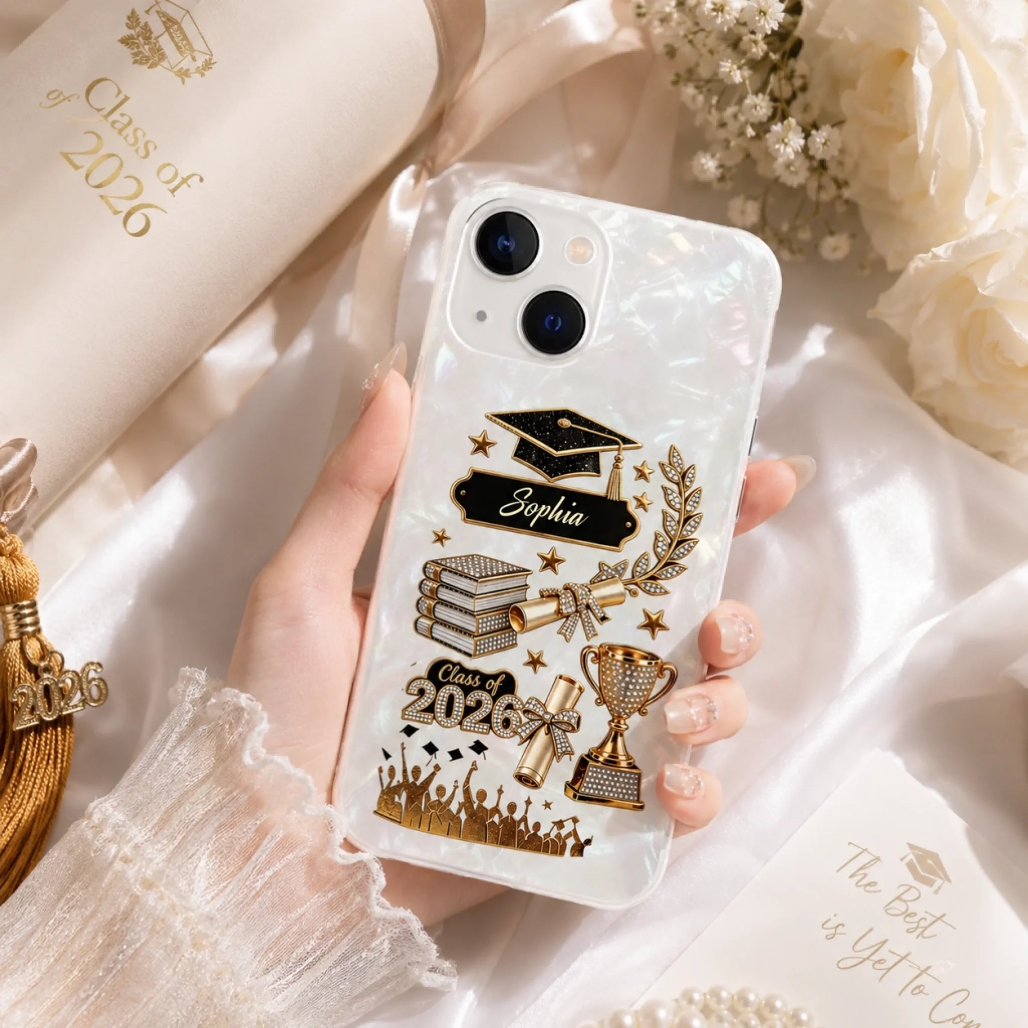 Customized Graduation-themed Phone Case - Personalized Color And Name - Gift For Graduates