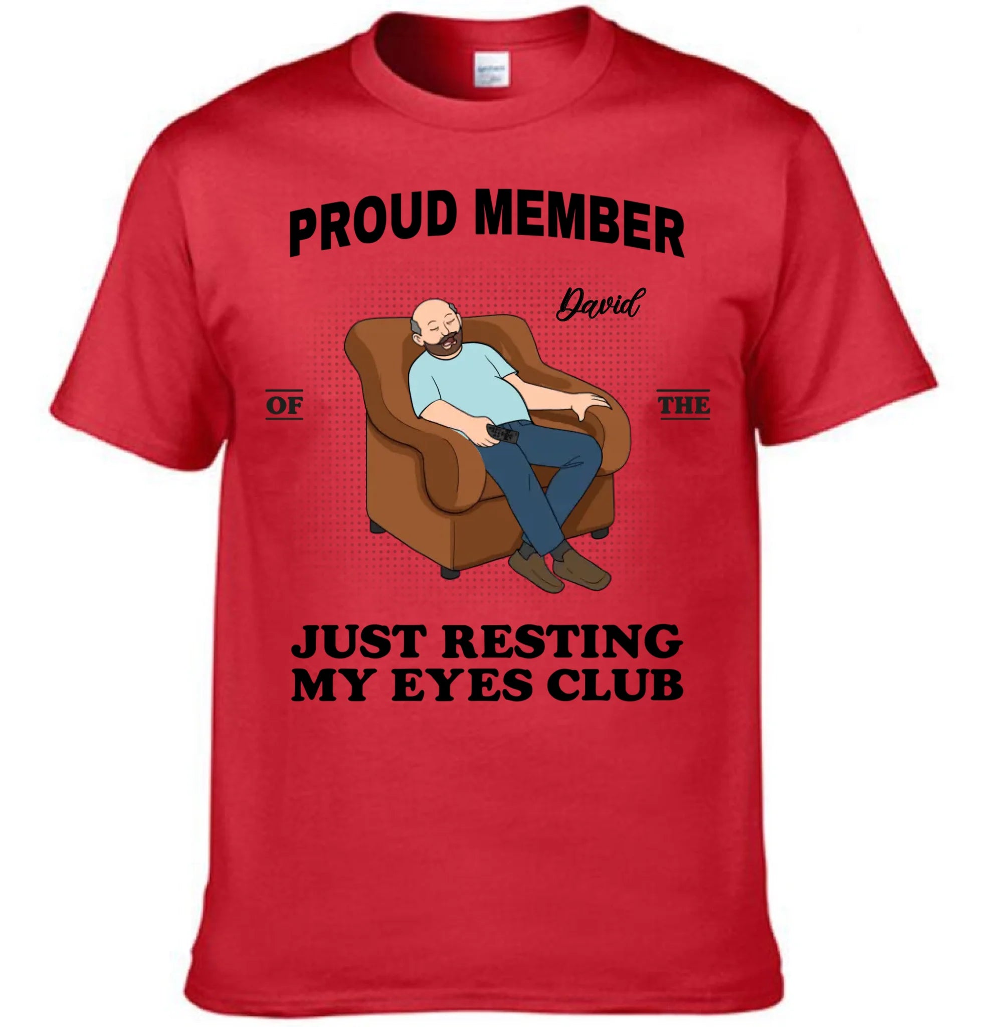 Proud Member Of Just Resting My Eyes Club Customised Clothing - Personalized Cartoon, Name - Funny Father's Day Gift For Husband, Dad, Grandpa