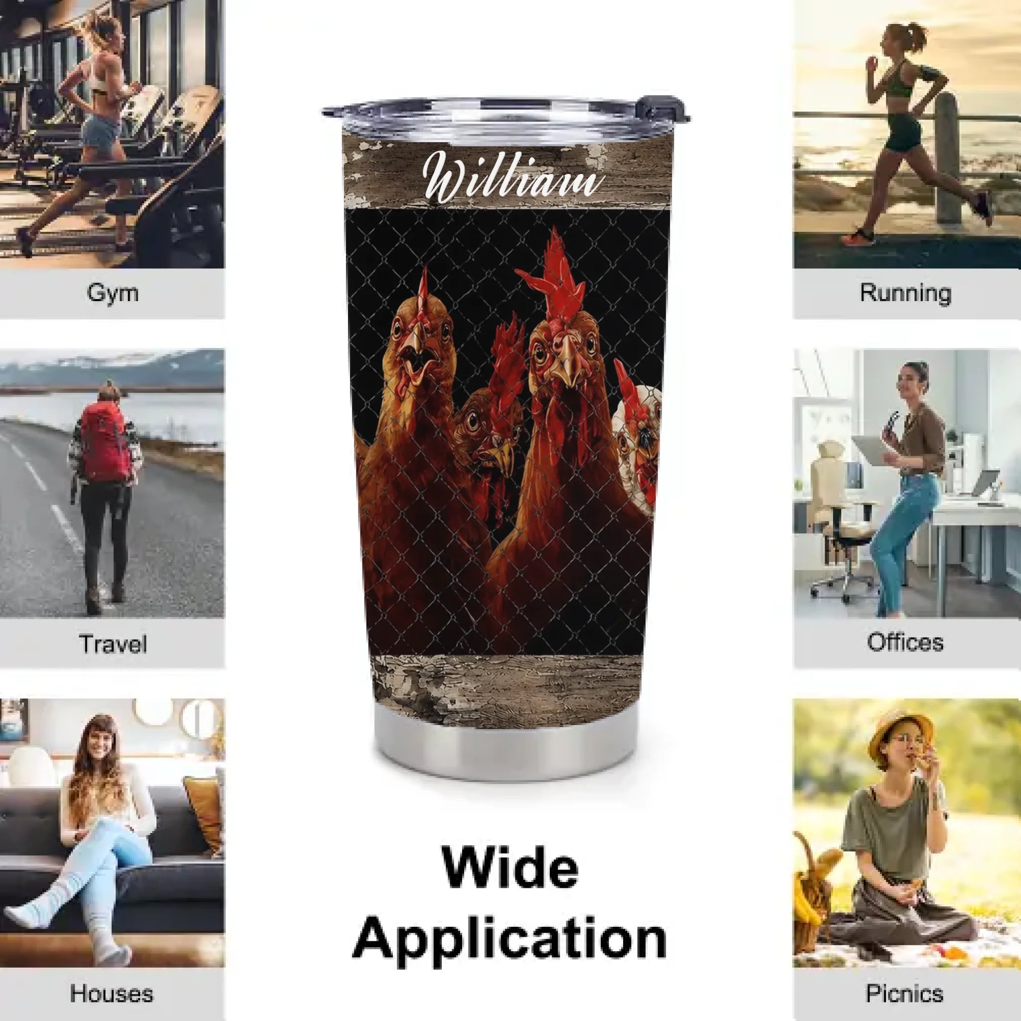Welcome To Our Coop Customised Thermos Cup – Personalized Name - Gift For Dad, Husband, Grandpa