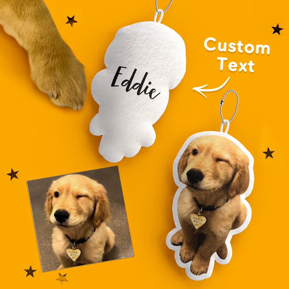 Custom Pet Pillow Keychain Name and Photo Keychains Gifts For Pet Lovers