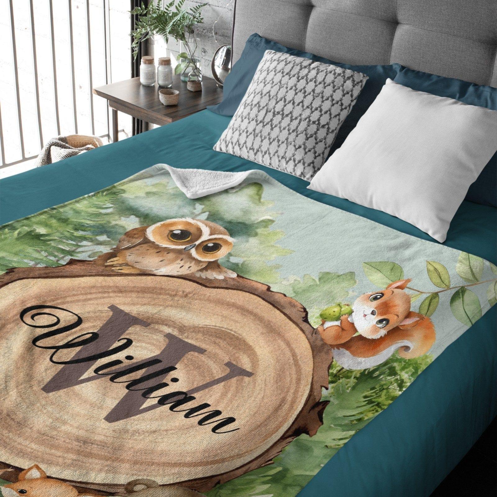 Forest Zoo-Name Customized Zoo Kids Blanket-Gift for Kids - Joliny