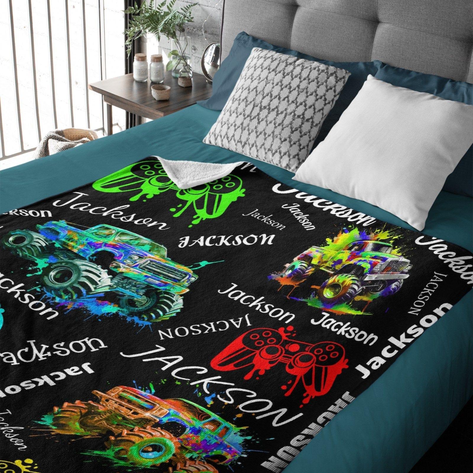 Game Controller Truck Blanket, Gamer Gift for Kids Boys Teen Adults - Joliny