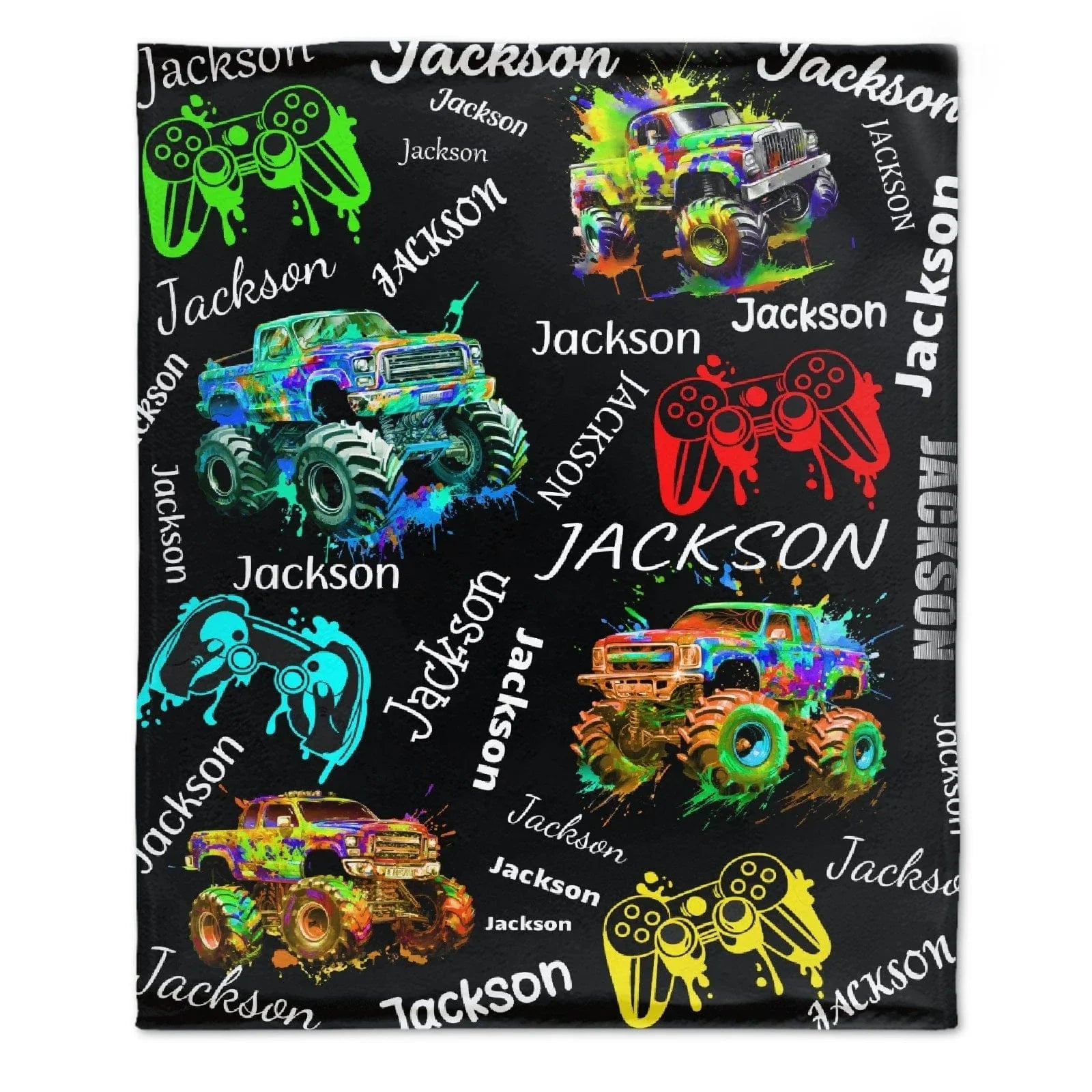 Game Controller Truck Blanket, Gamer Gift for Kids Boys Teen Adults - Joliny