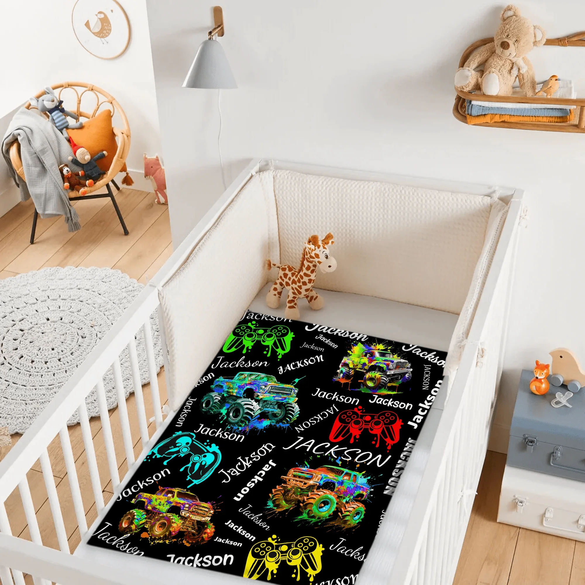 Game Controller Truck Blanket, Gamer Gift for Kids Boys Teen Adults - Joliny