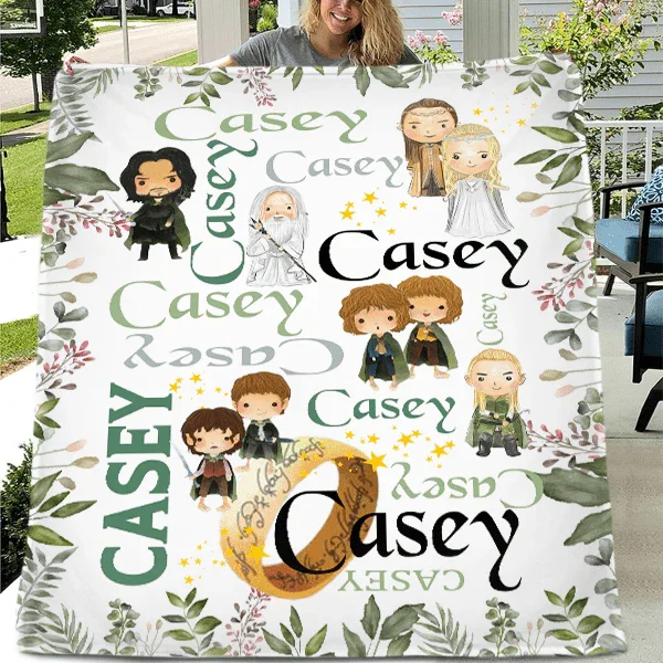 Name Customized Finger Rings Blanket Gifts for Kids - Joliny