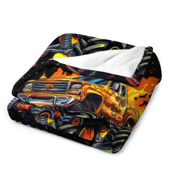 Name Face Custom Blanket Personalized Creative Boys Riding Truck Blanket - Joliny