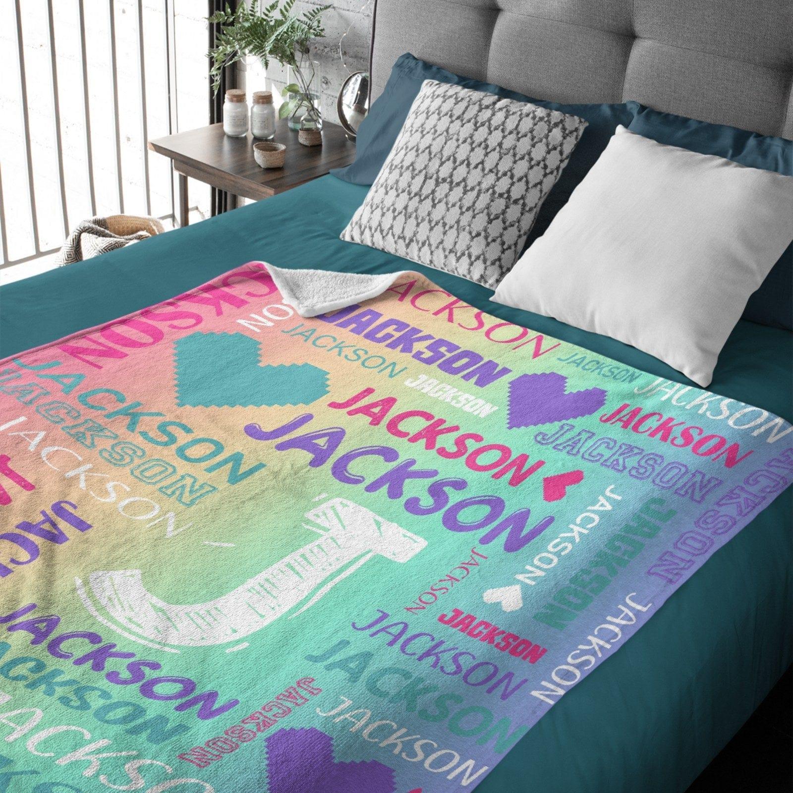 Ombre Color Personalized Blanket With Name - Joliny