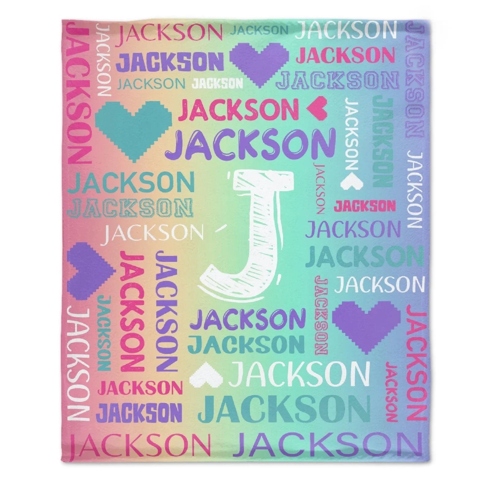Ombre Color Personalized Blanket With Name - Joliny